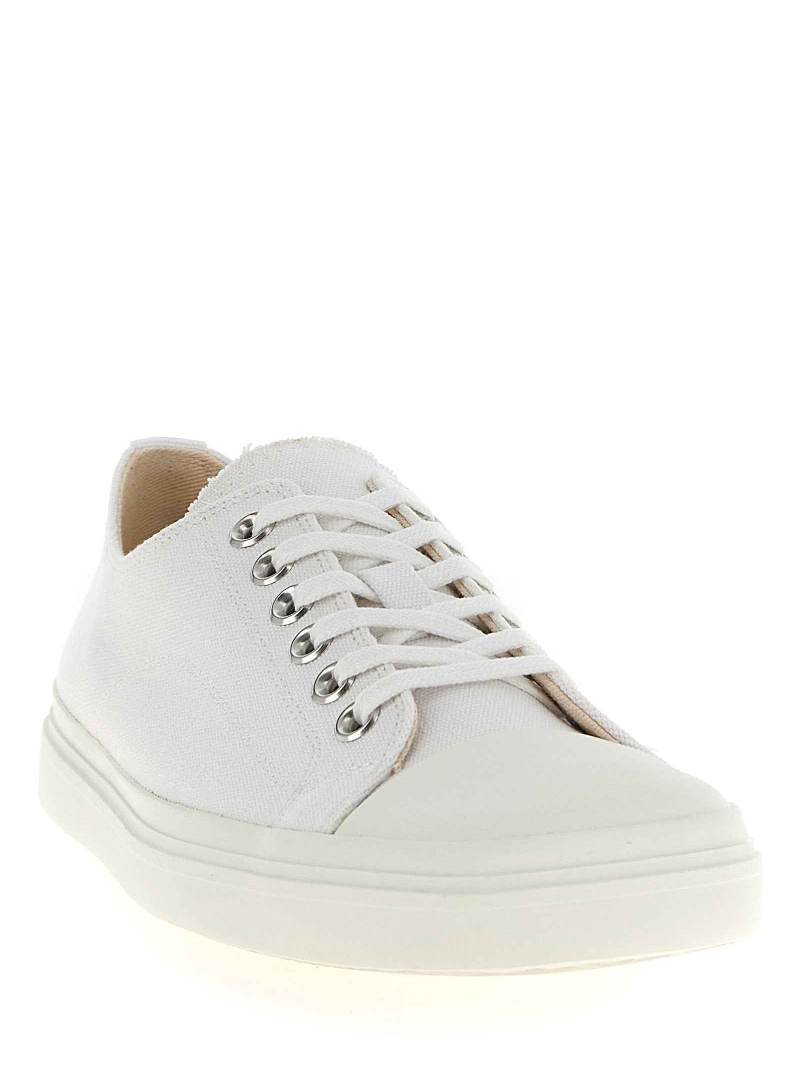 Moschino White Cotton Low Top Sneakers