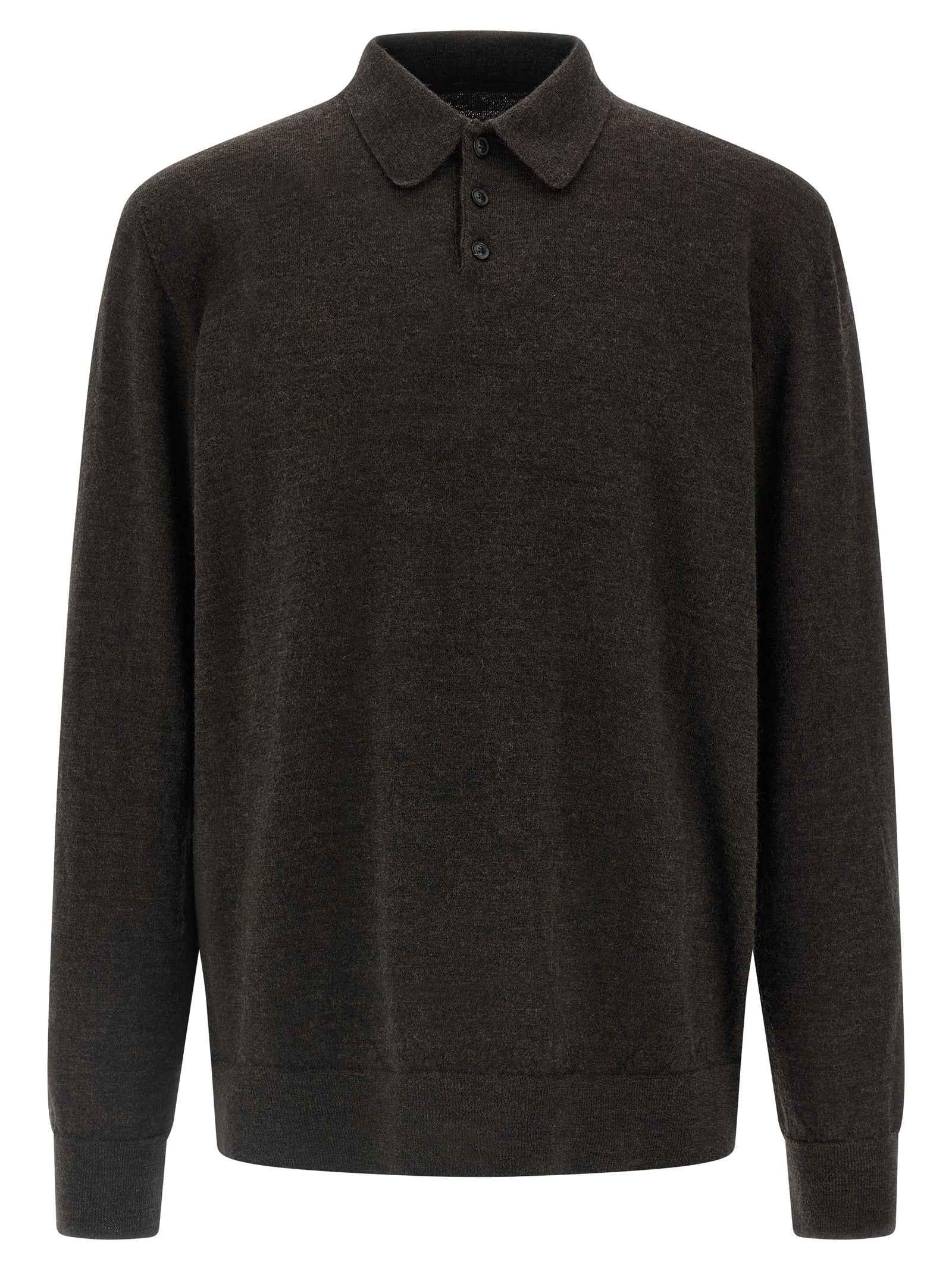 Maison Margiela Brown Wool Polo Shirt
