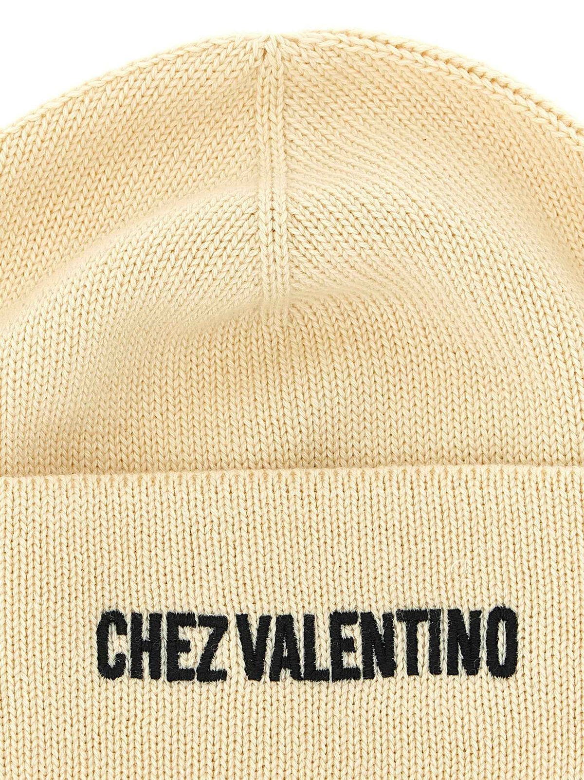 Valentino Garavani Beige Cotton Beanie
