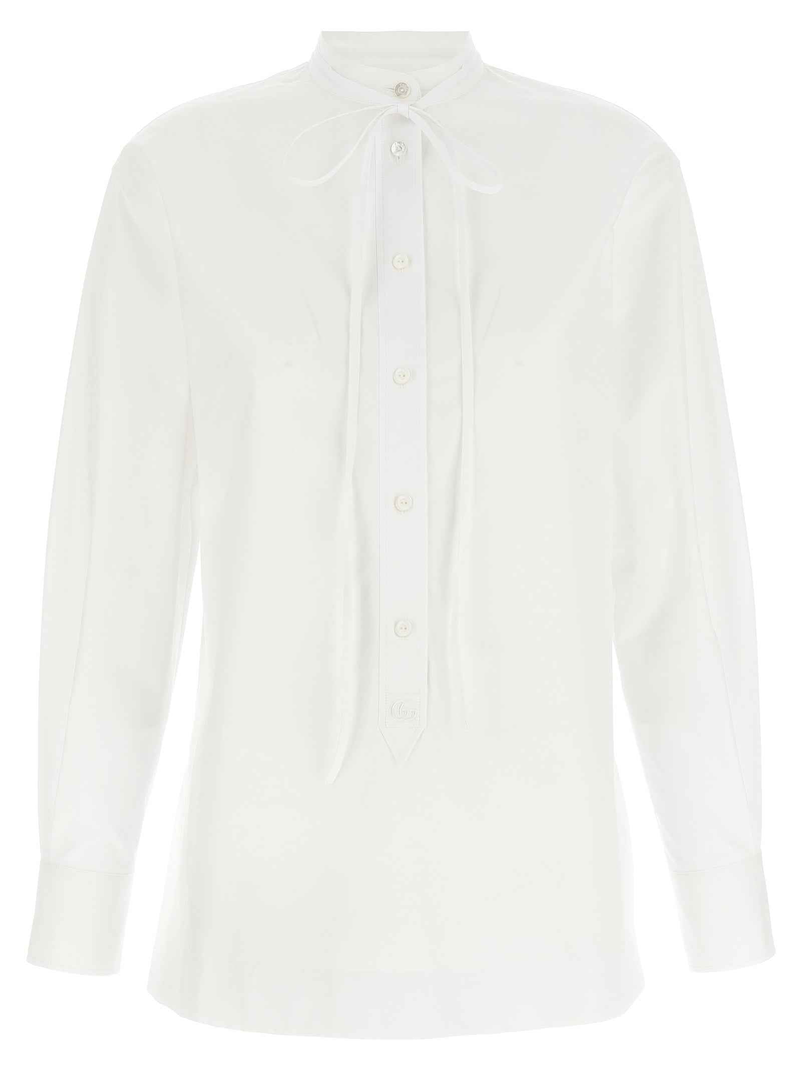 Gucci White Cotton Blouse
