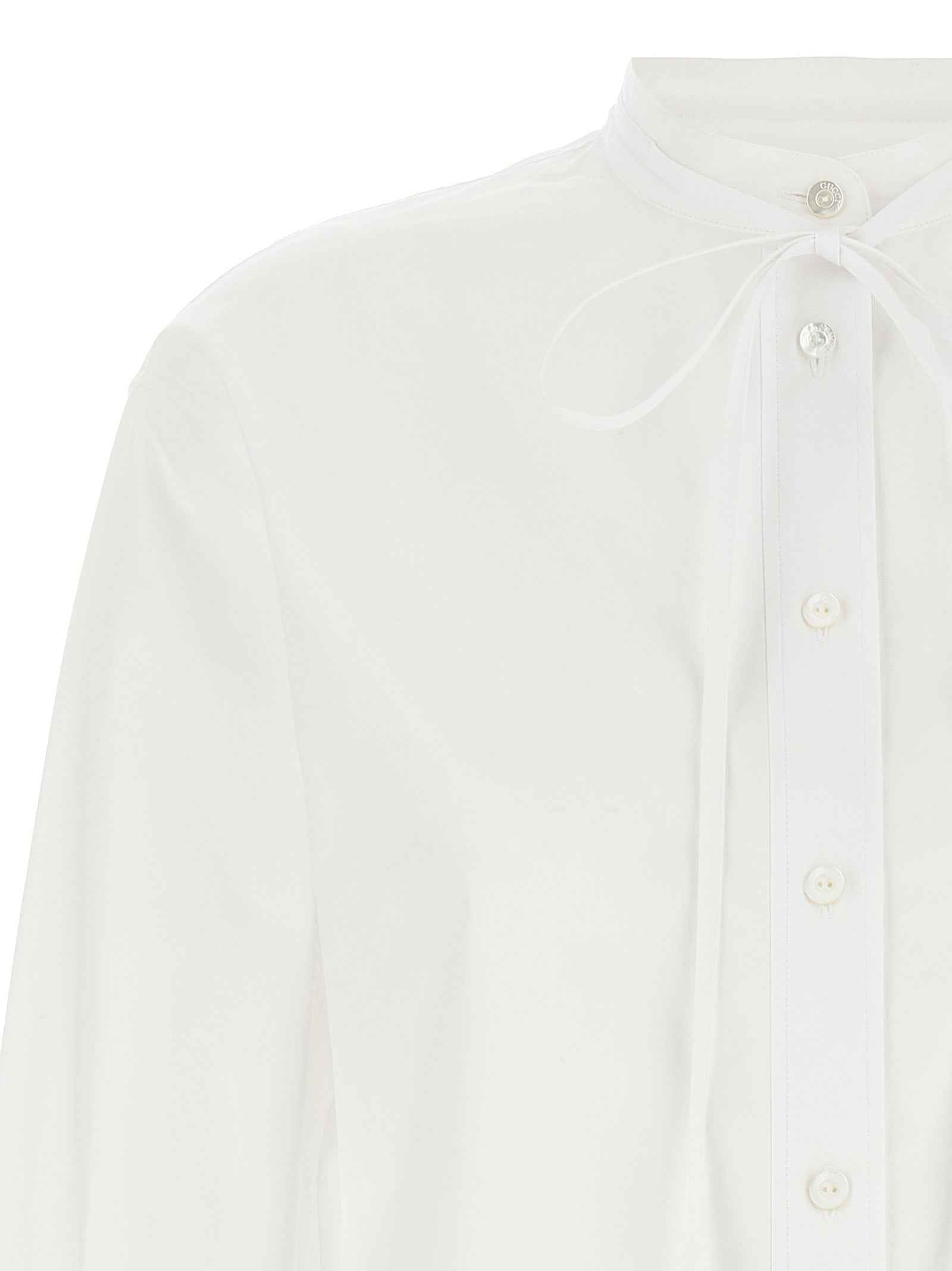 Gucci White Cotton Blouse