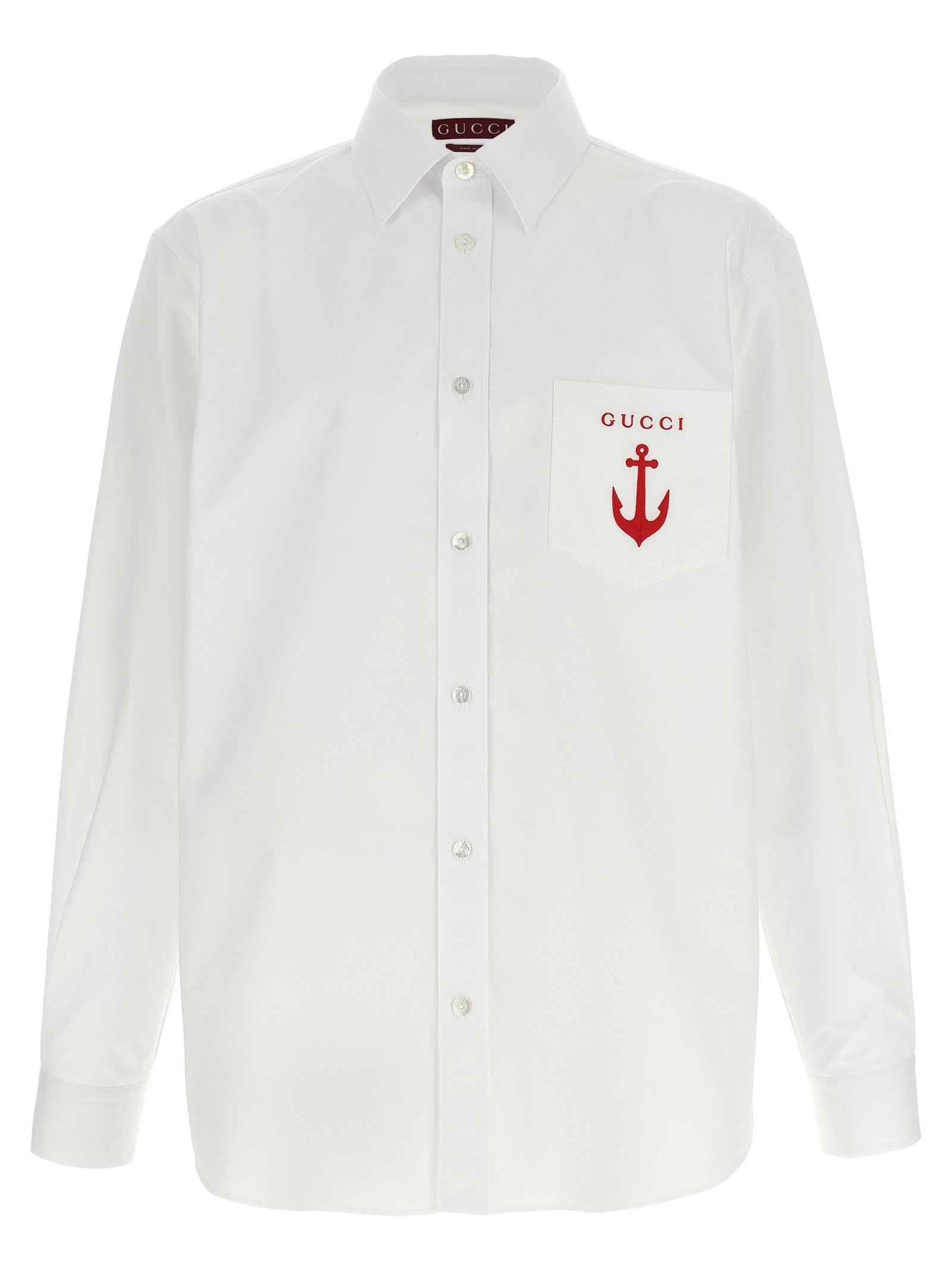 Gucci White Cotton Blouse