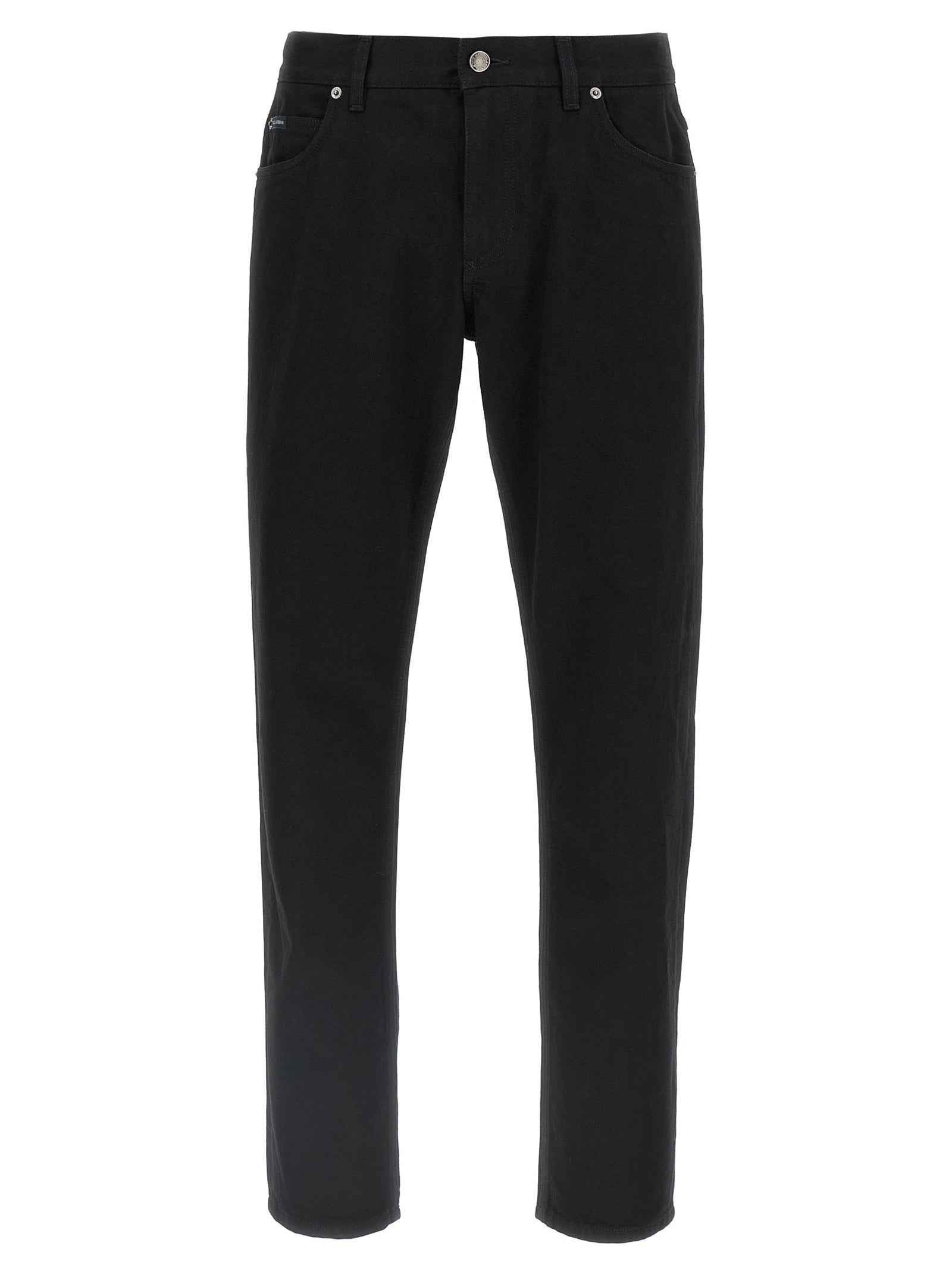 Dolce & Gabbana Black Cotton Straight-Leg Jeans