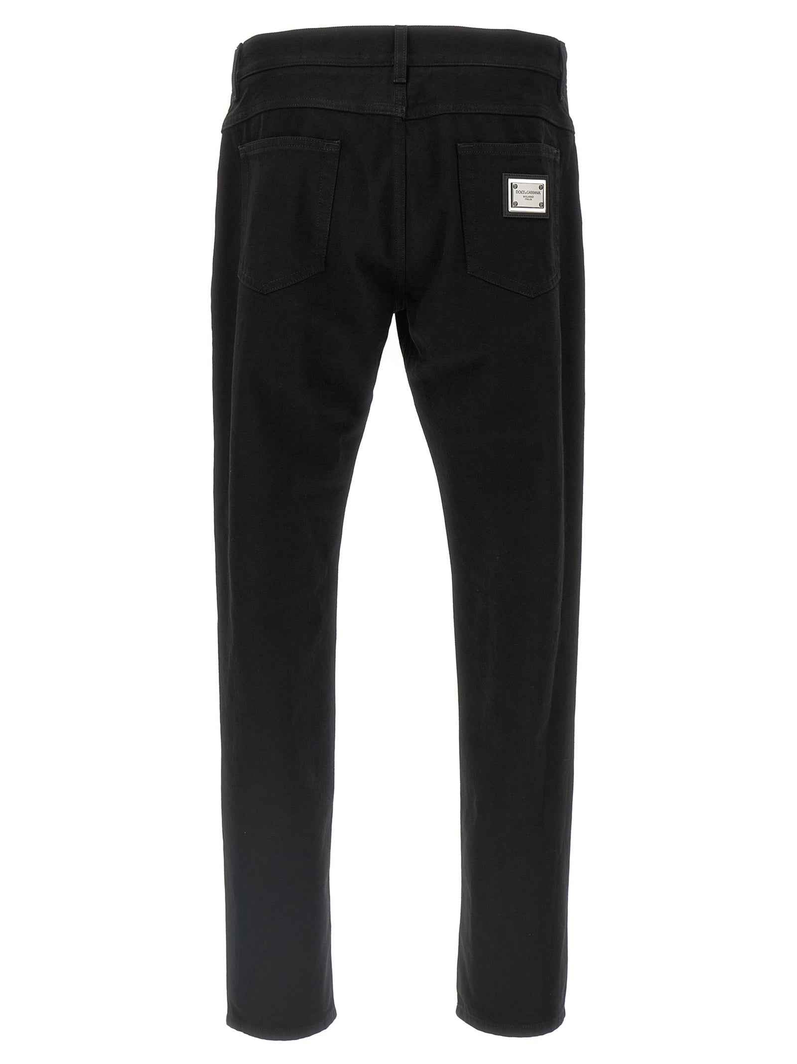 Dolce & Gabbana Black Cotton Straight-Leg Jeans