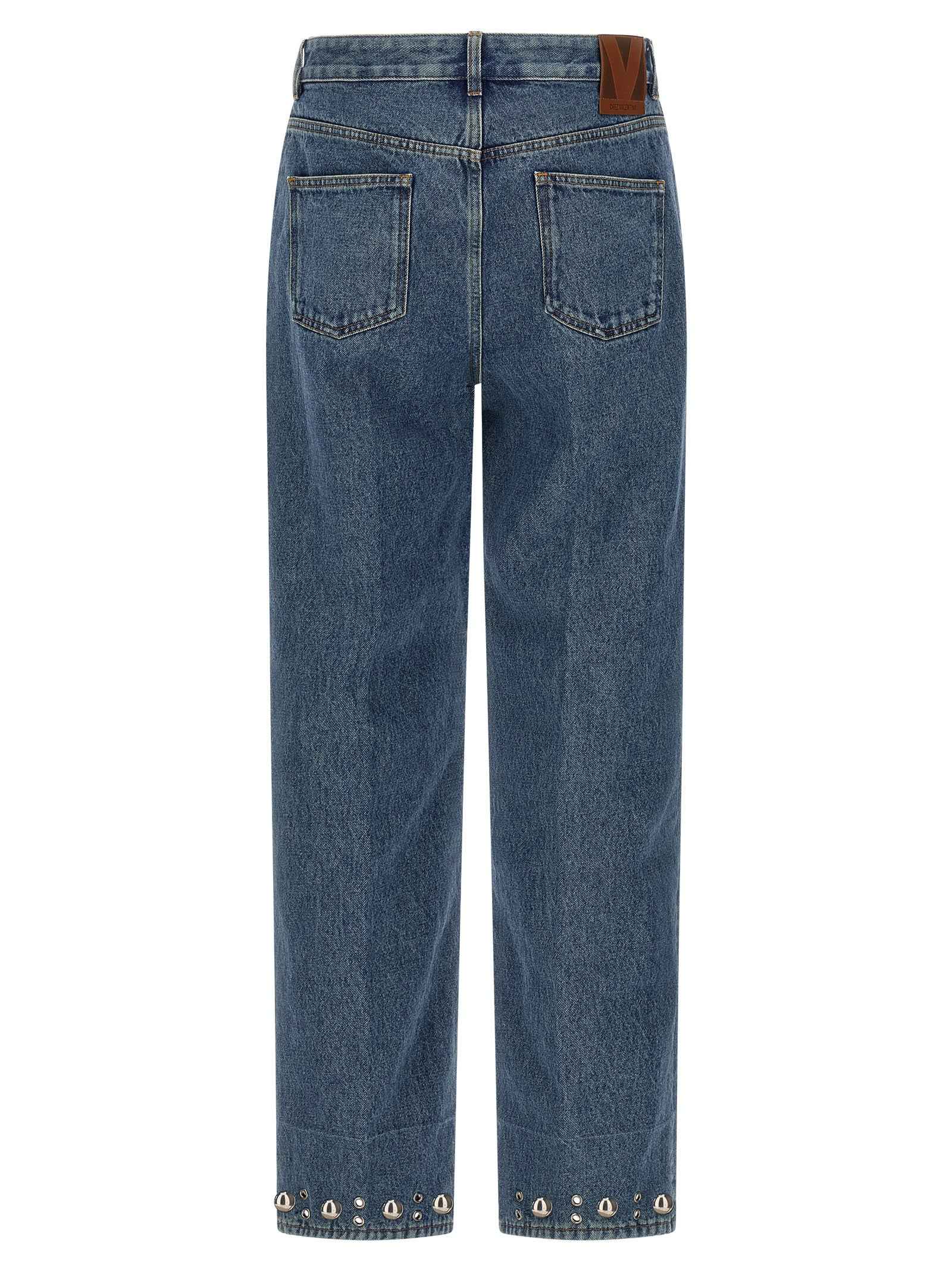 Valentino Garavani Blue Cotton Straight-Leg Jeans