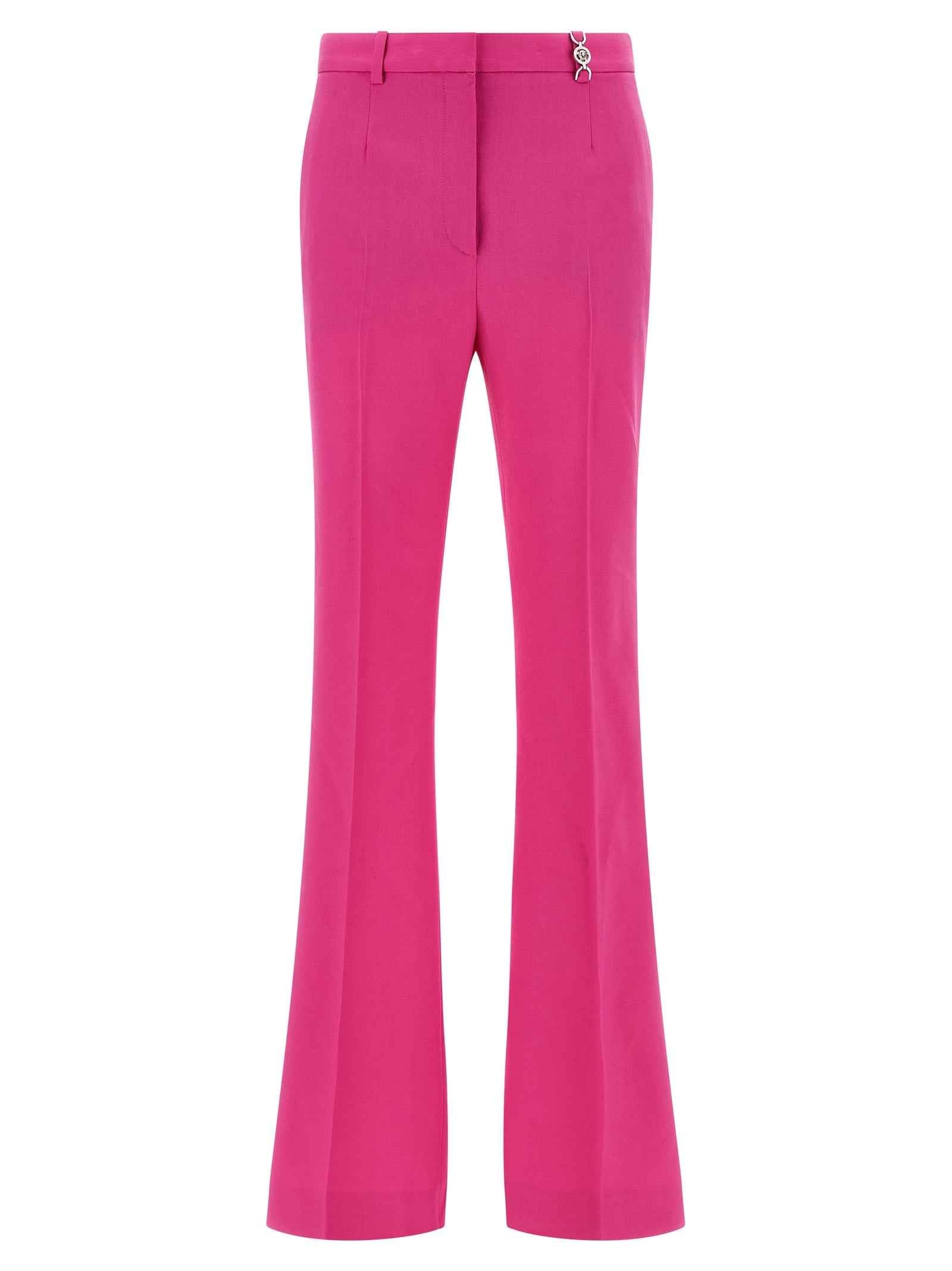 Versace Fuchsia Virgin Wool Flared Pants
