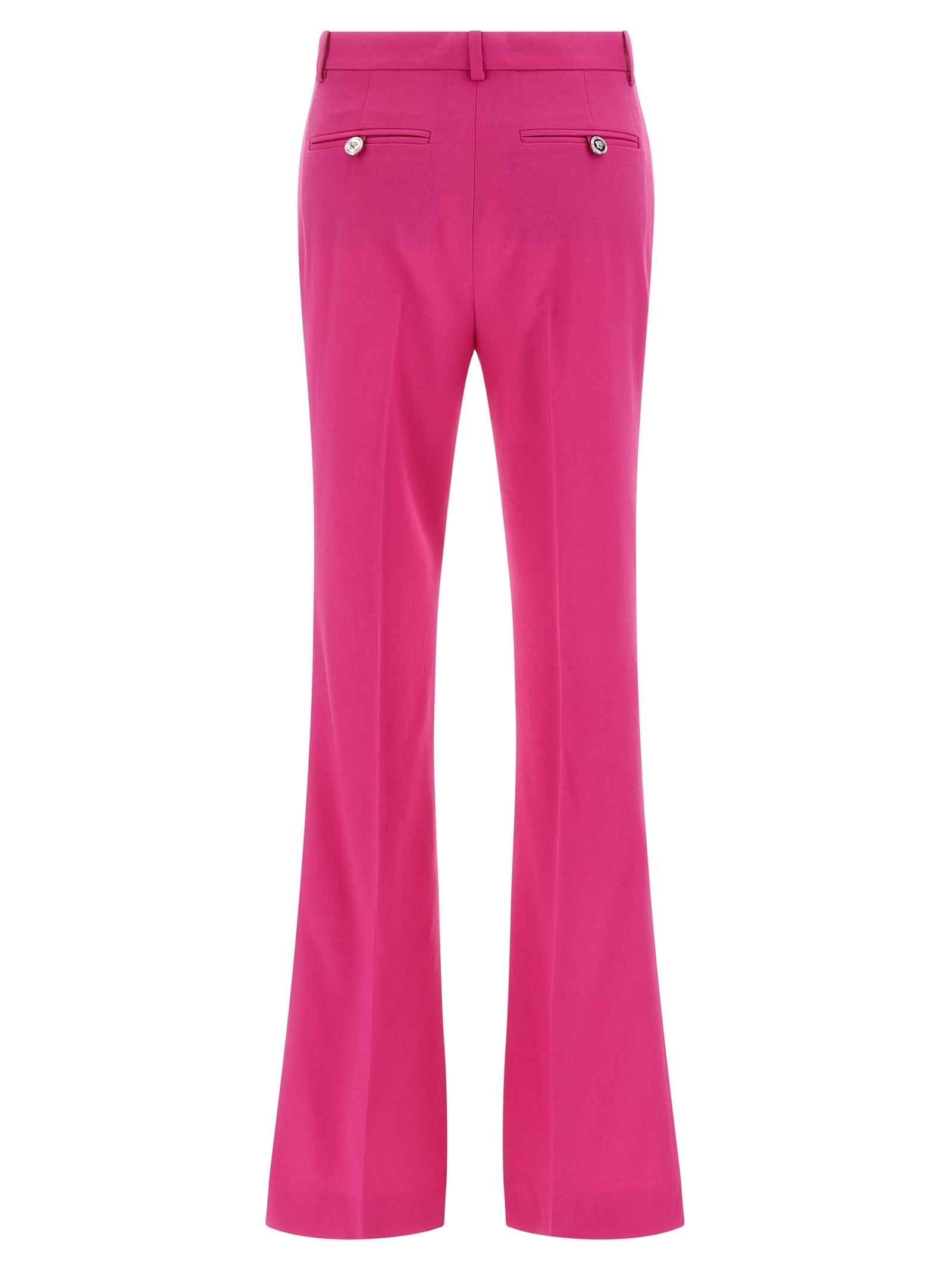 Versace Fuchsia Virgin Wool Flared Pants