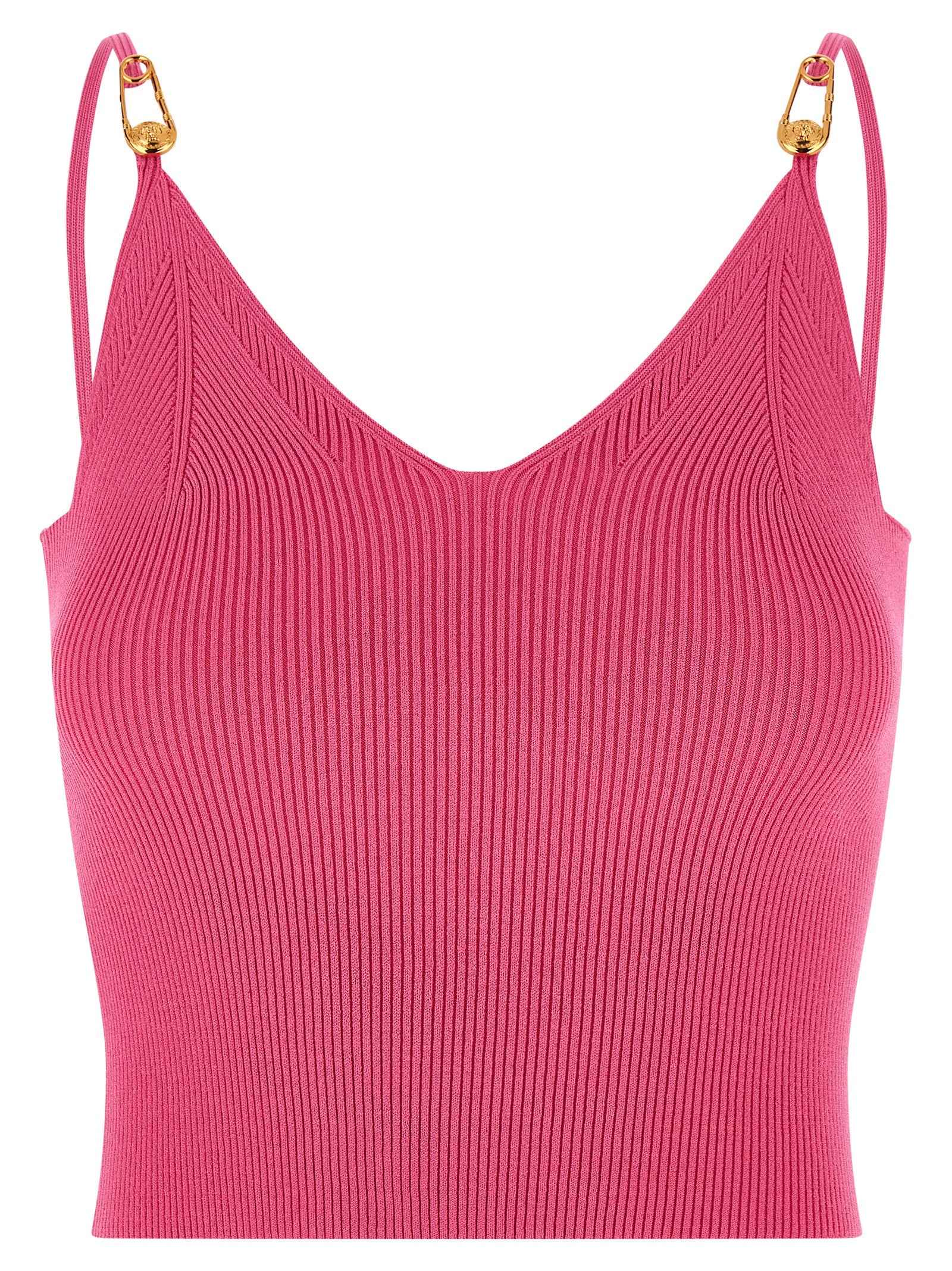 Versace Fuchsia Viscose Sleeveles T-Shirt