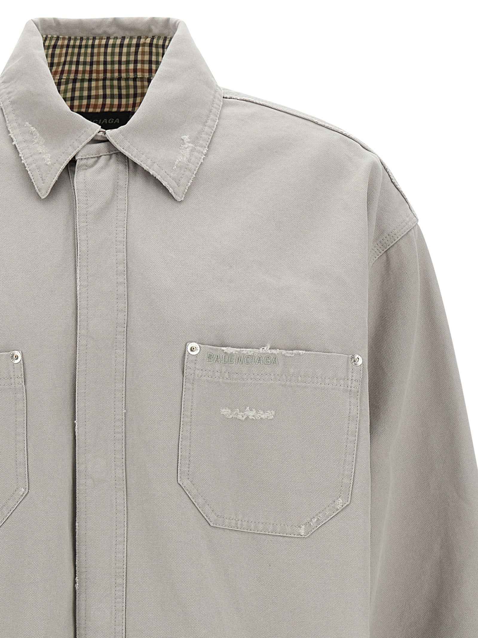 Balenciaga Gray Cotton Blouse
