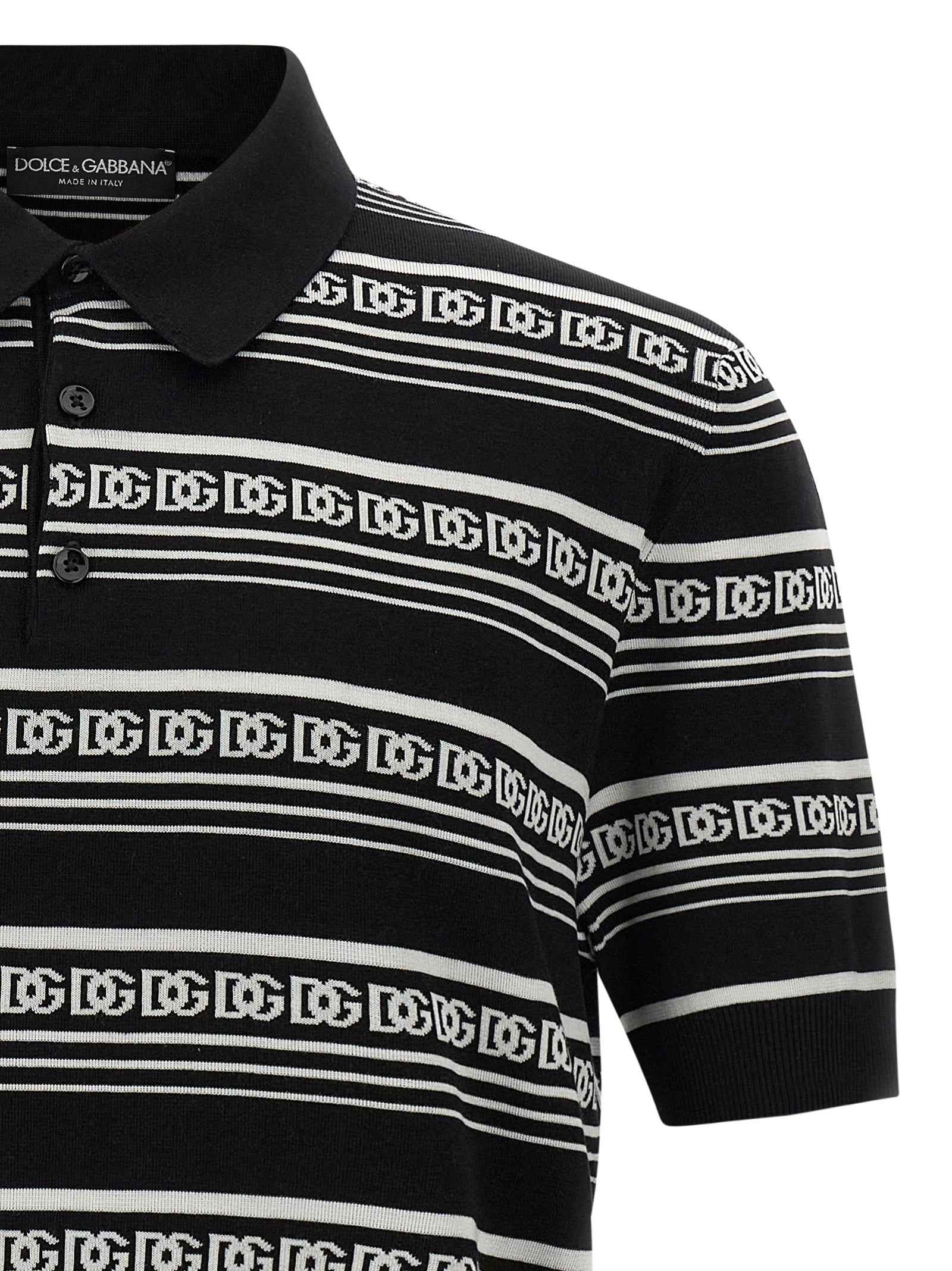 Dolce & Gabbana Bicolor Silk Polo Shirt