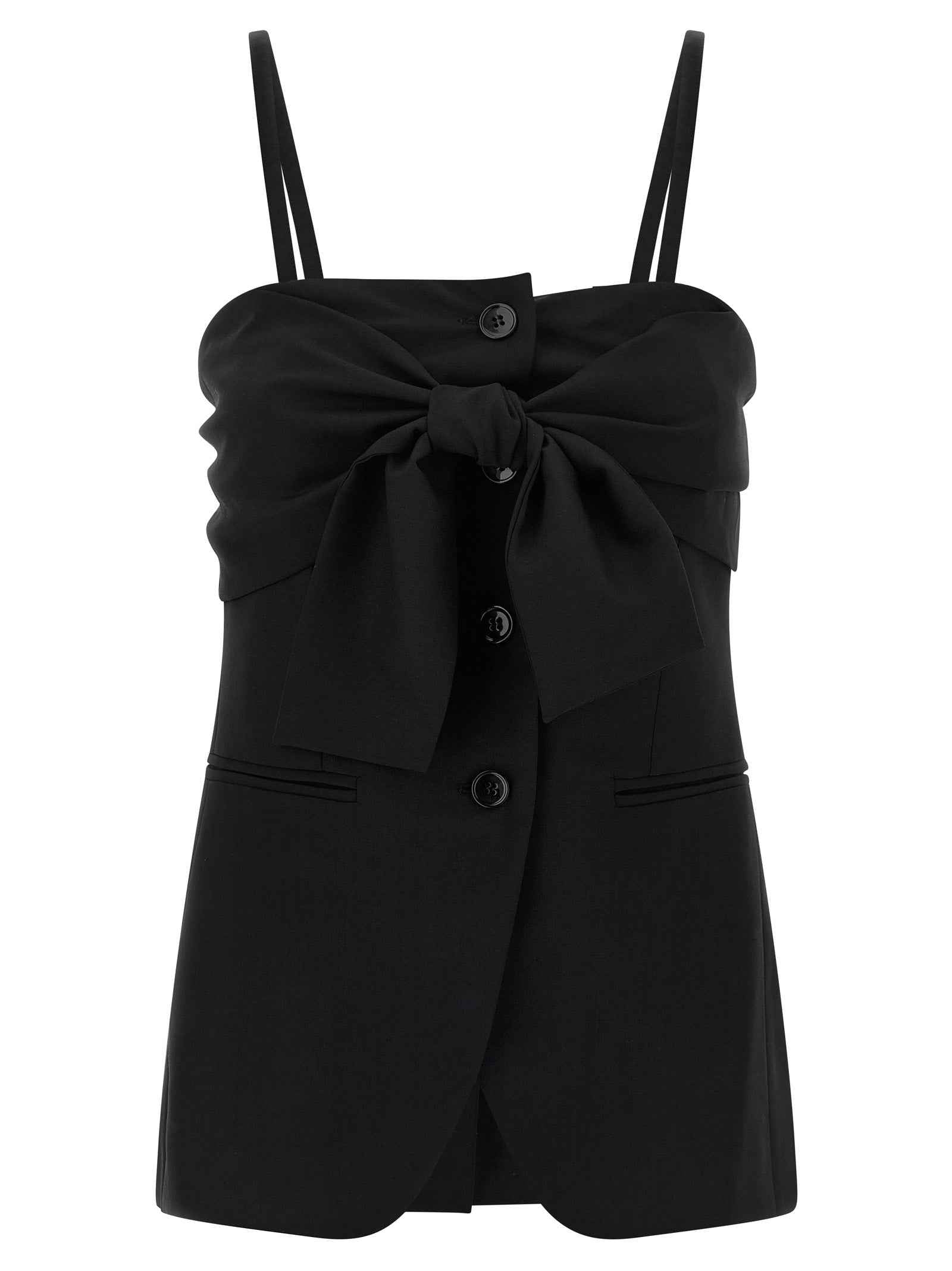 Max Mara Black Virgin Wool Tank Tops