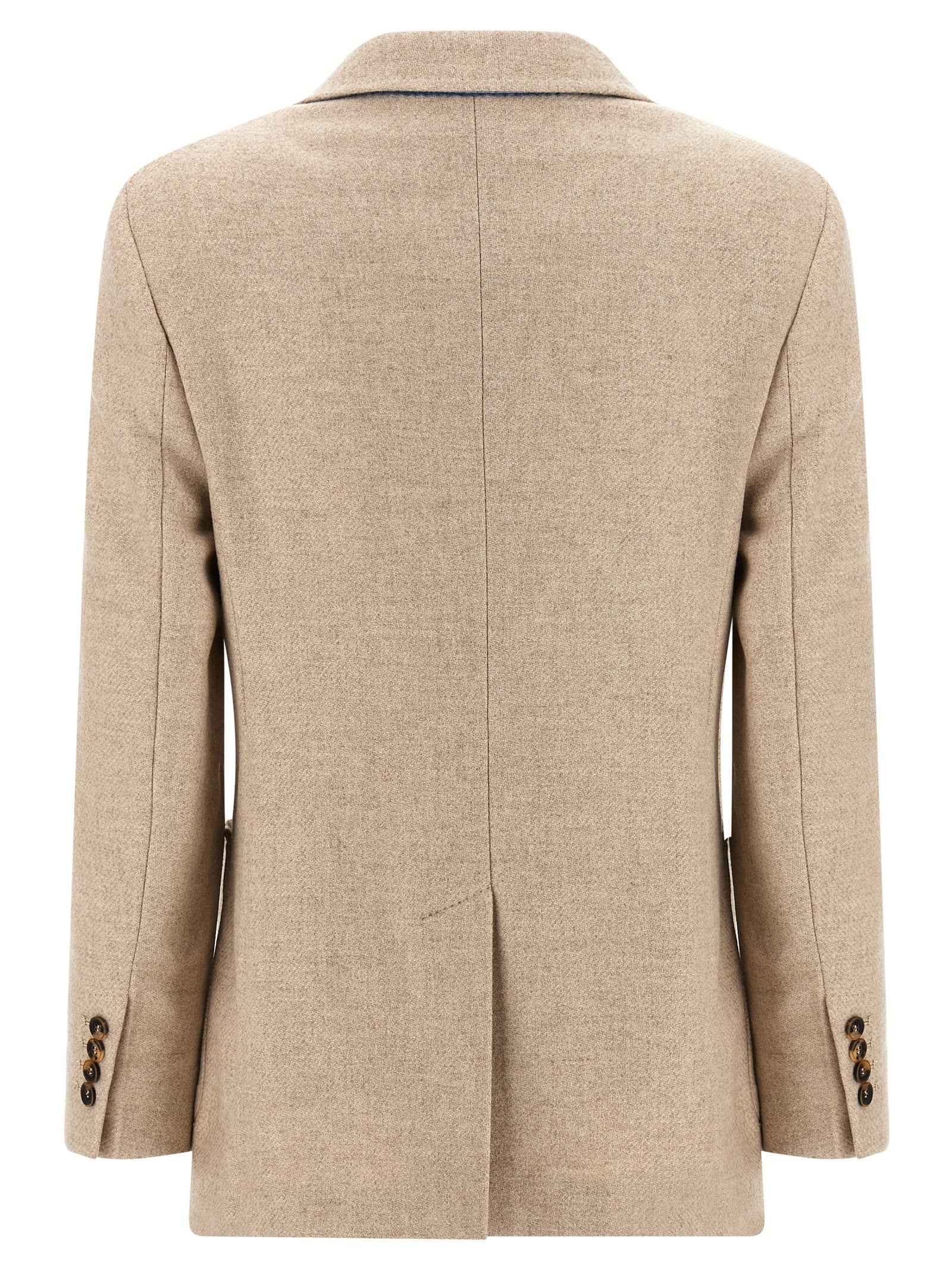 Max Mara Beige Alpaca Leather Blazer