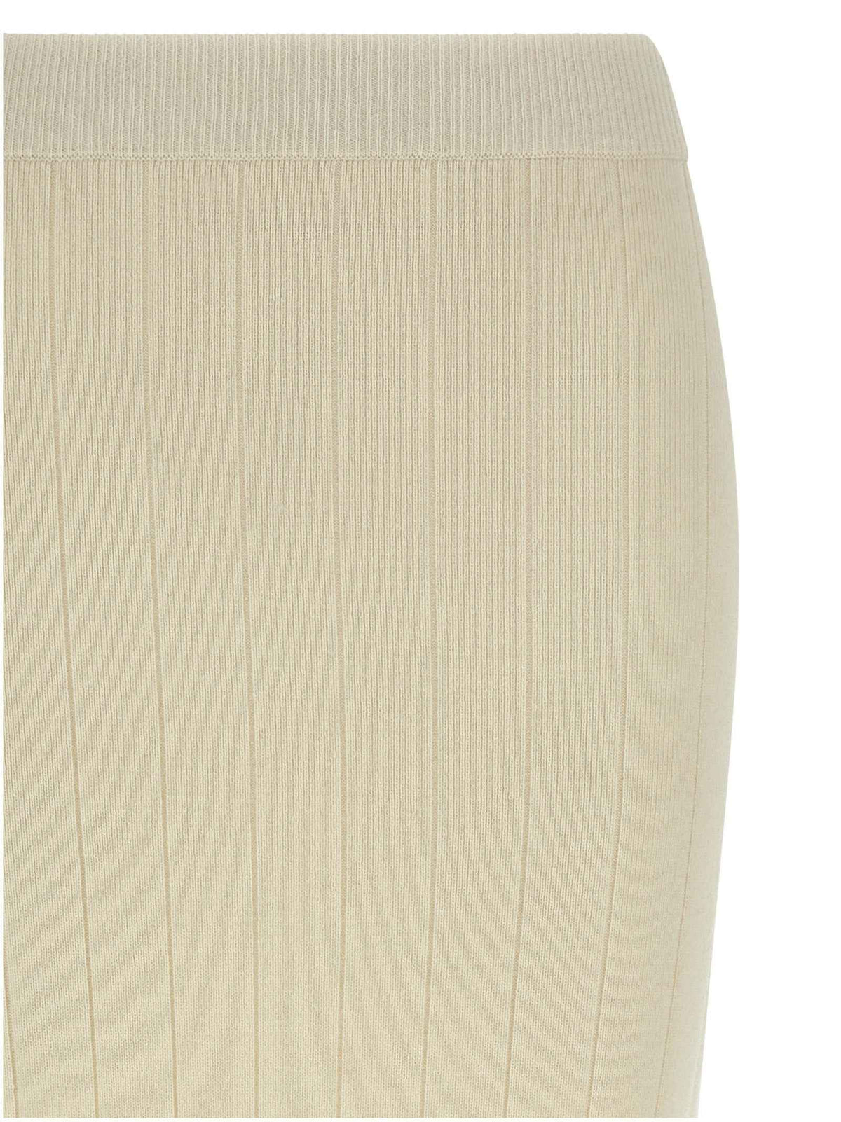 Max Mara White Cashmere Midi Skirt