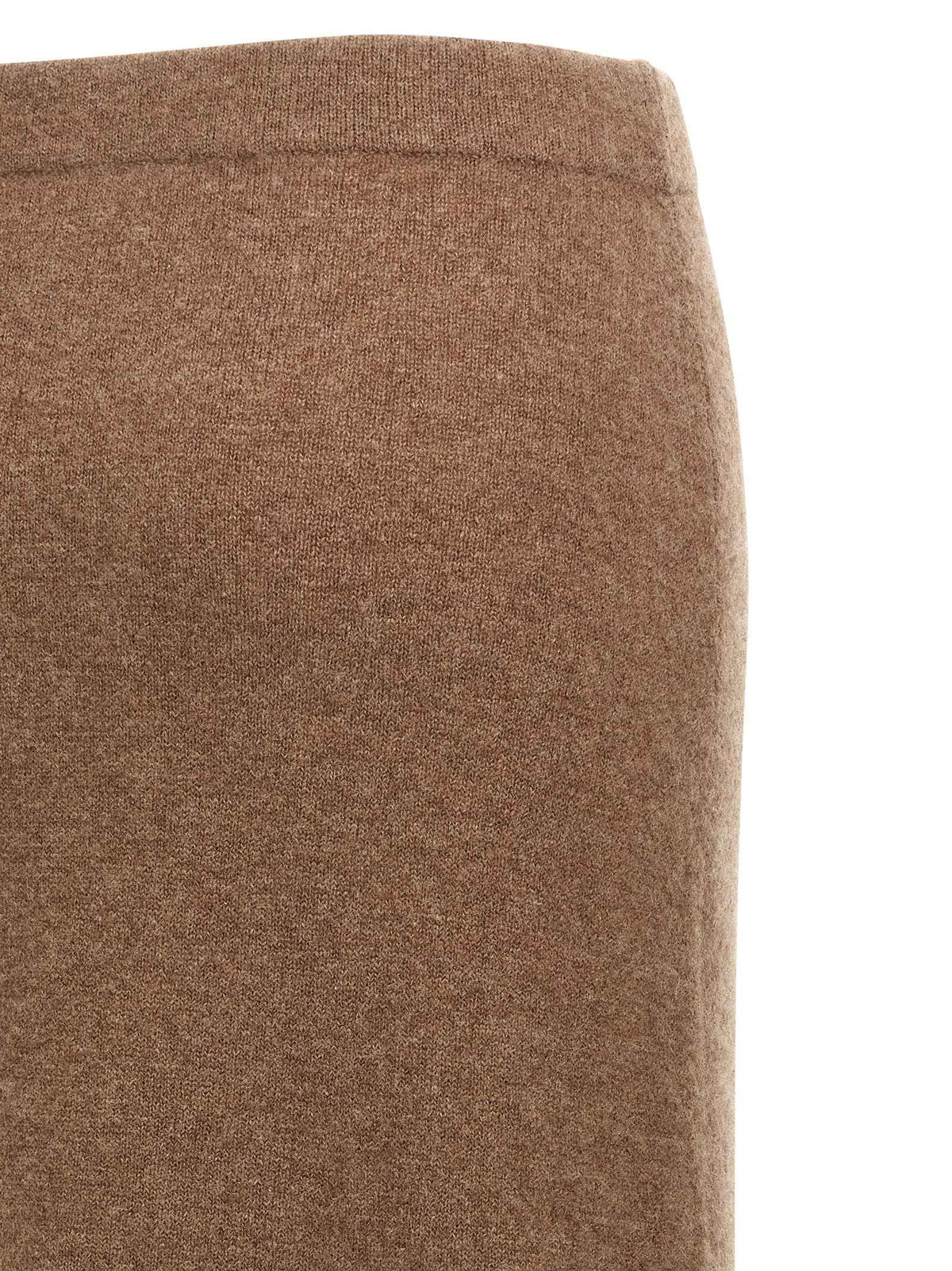 Max Mara Gray Cashmere Midi Skirt