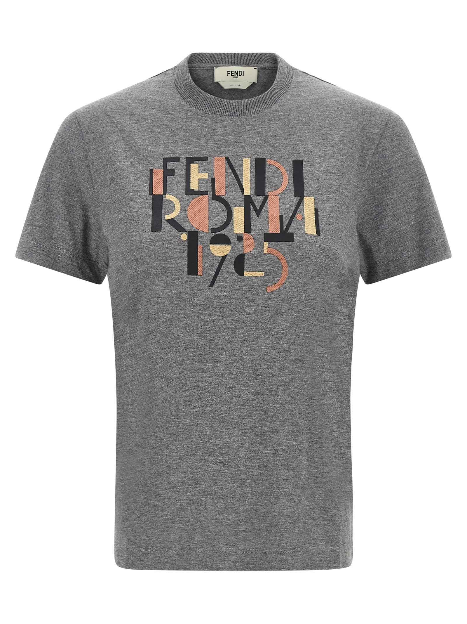 Fendi Gray Cotton T-Shirt