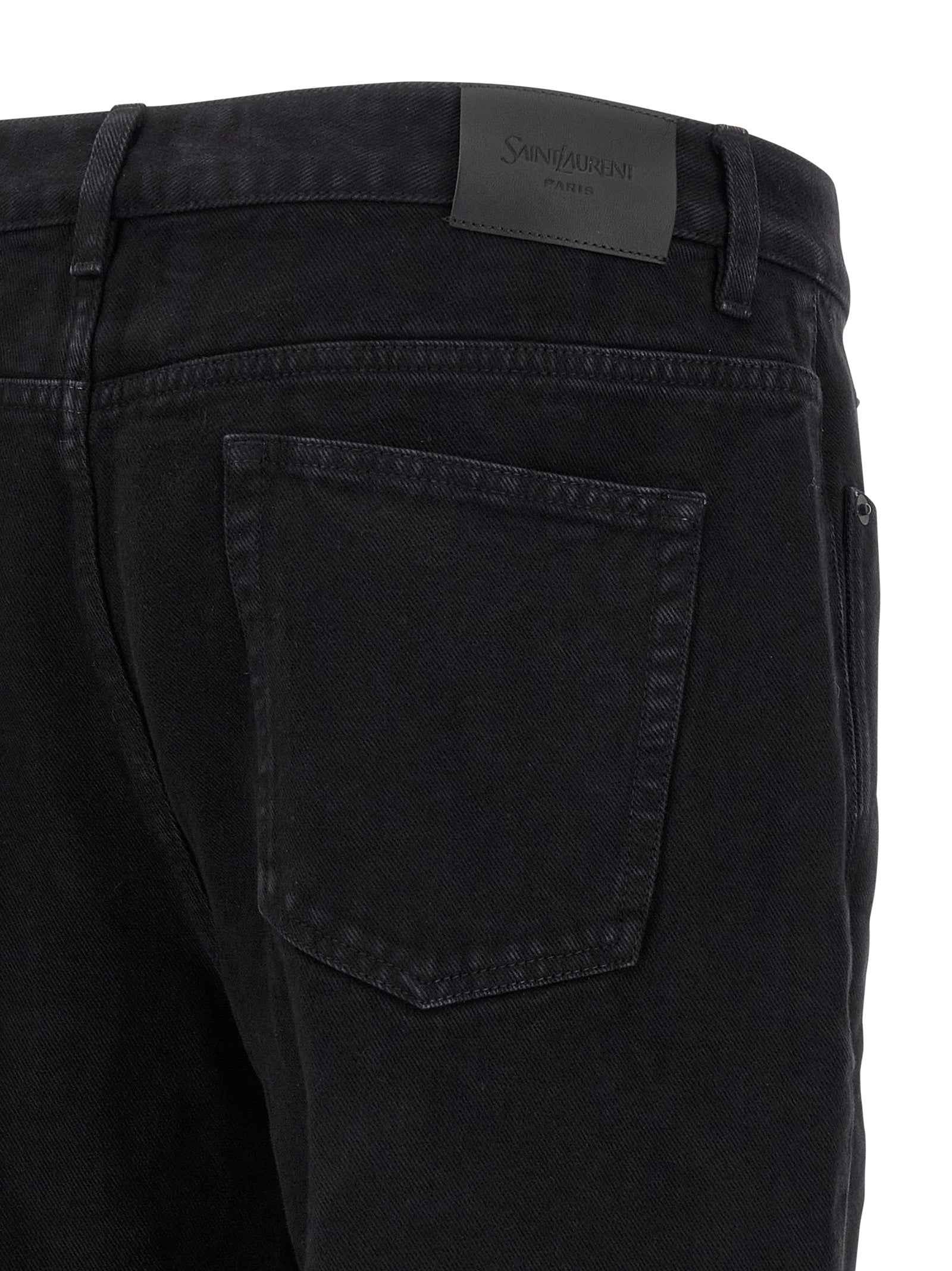Saint Laurent Black Cotton Straight-Leg Jeans