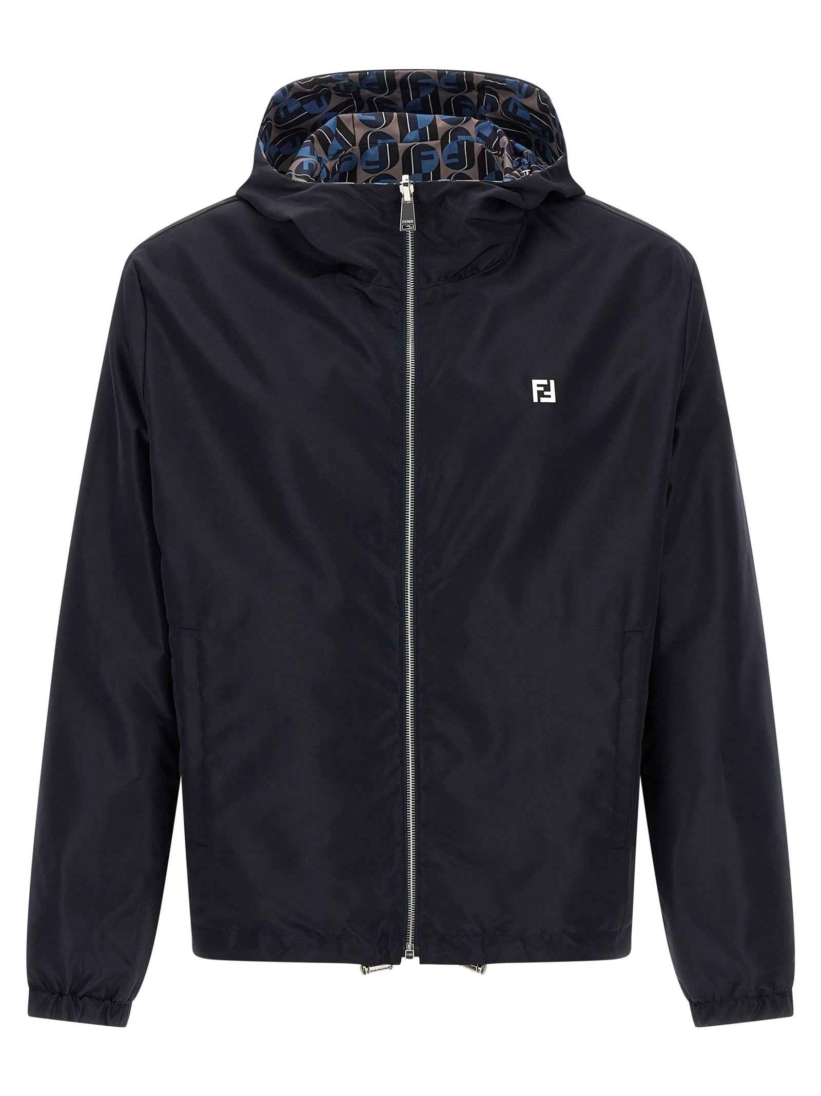 Fendi Blue Polyester Shell Jacket
