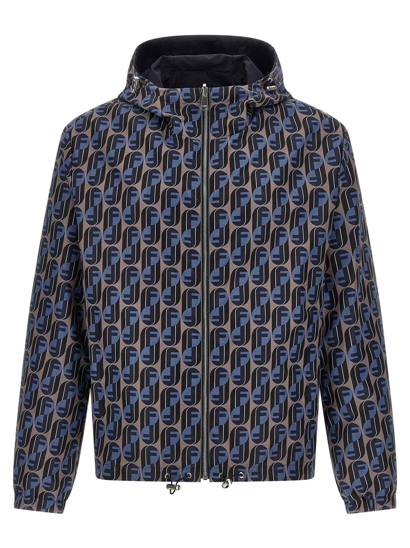 Fendi Blue Polyester Shell Jacket