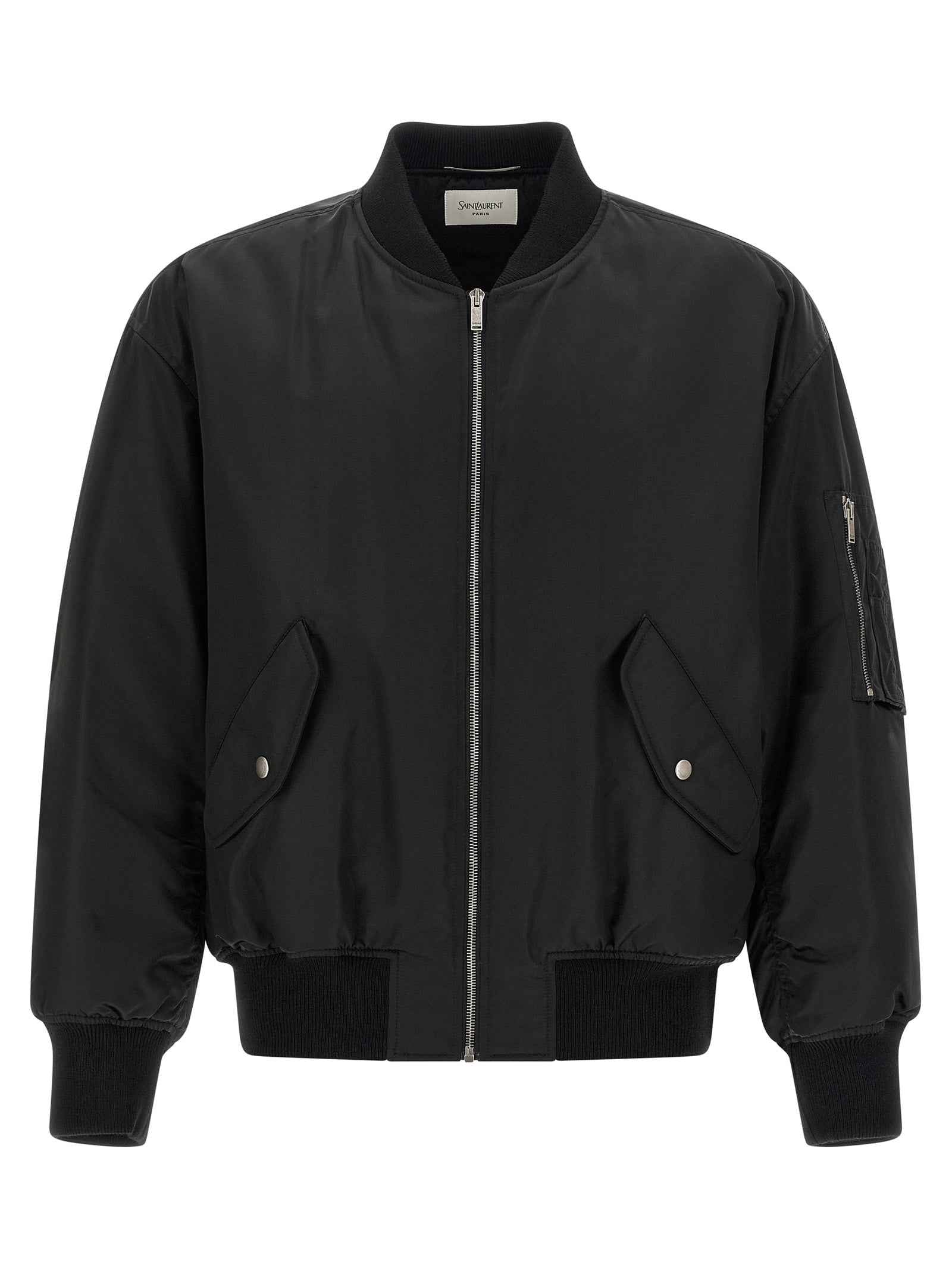 Saint Laurent Black Polyamide Bomber