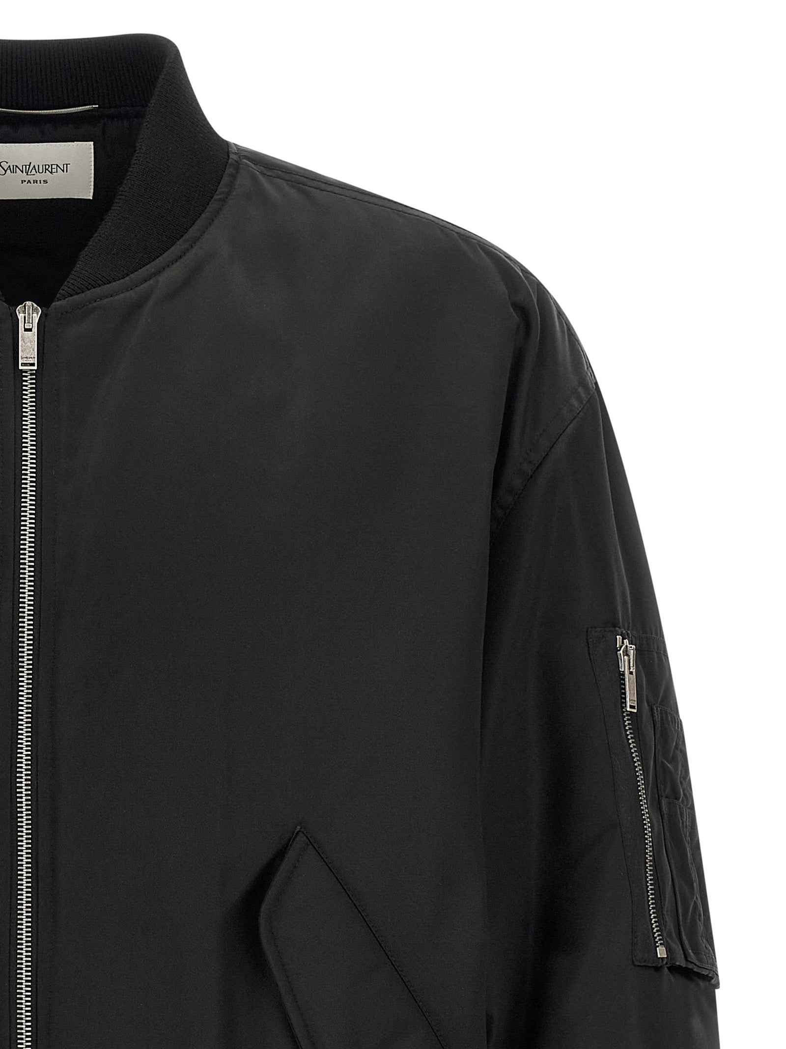 Saint Laurent Black Polyamide Bomber