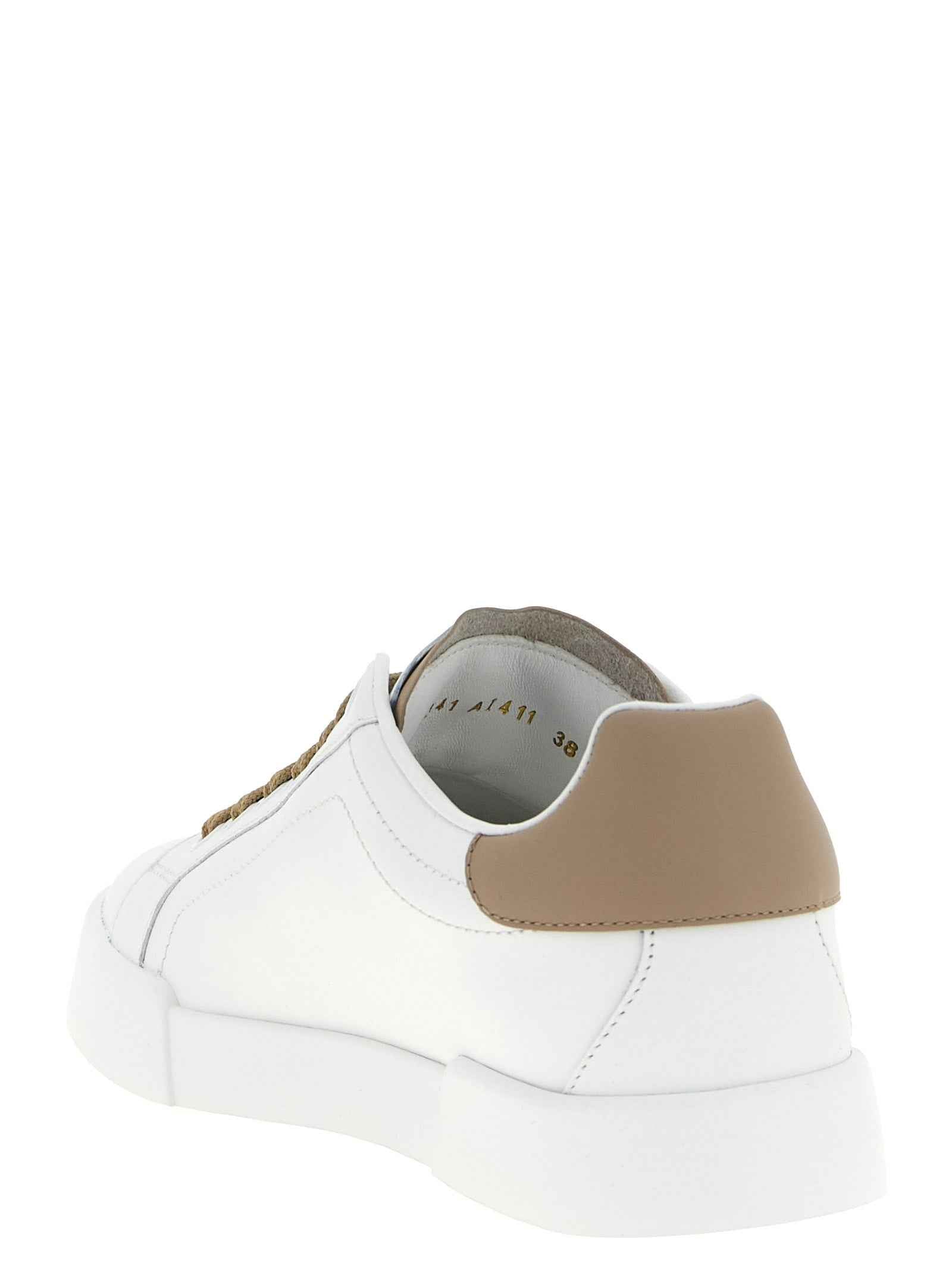 Dolce & Gabbana Beige Calfskin Sneakers