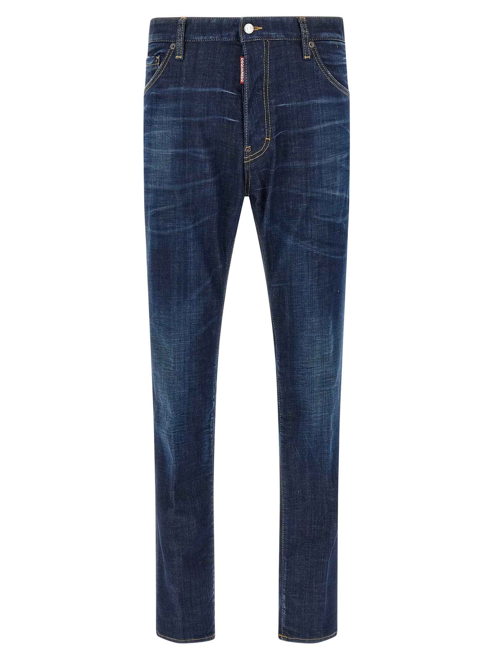 Dsquared² Blue Cotton Straight-Leg Jeans