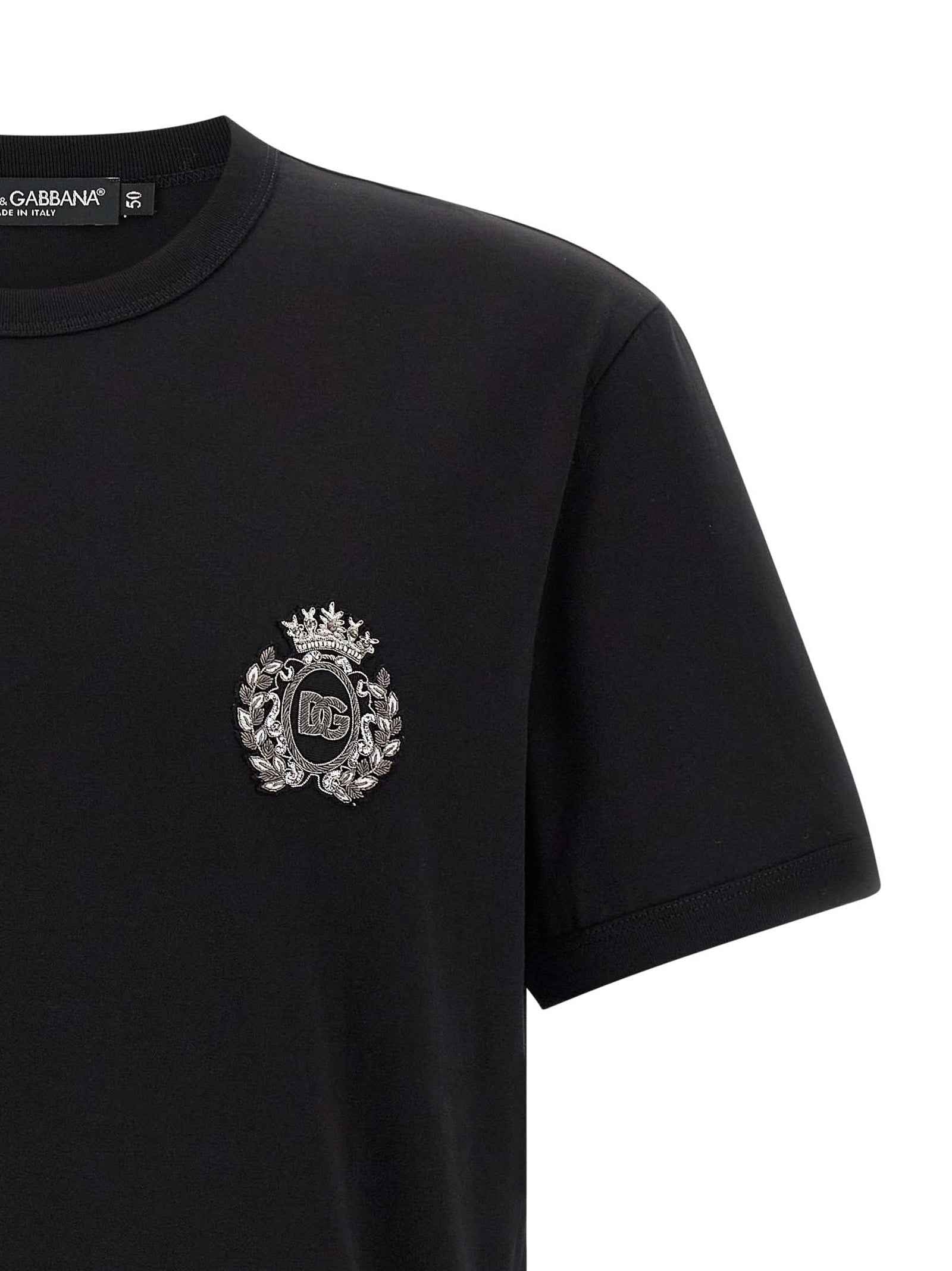 Dolce & Gabbana Black Cotton T-Shirt