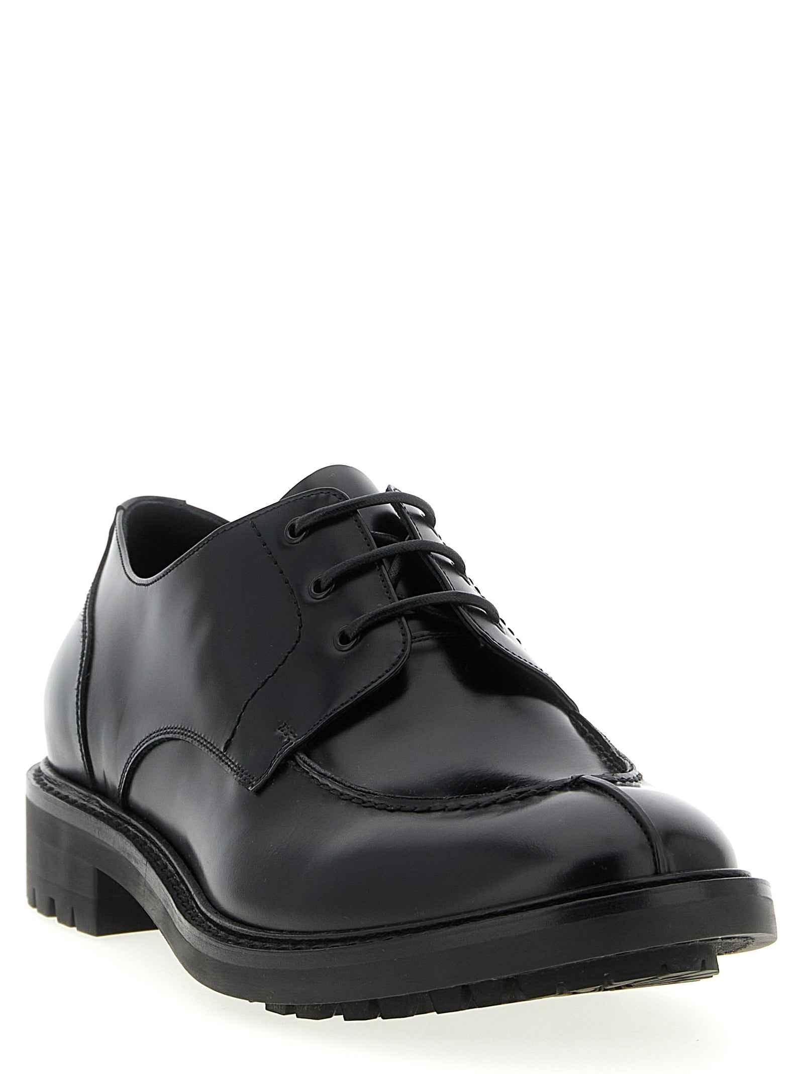 Saint Laurent Black Calfskin Oxfords And Derbies