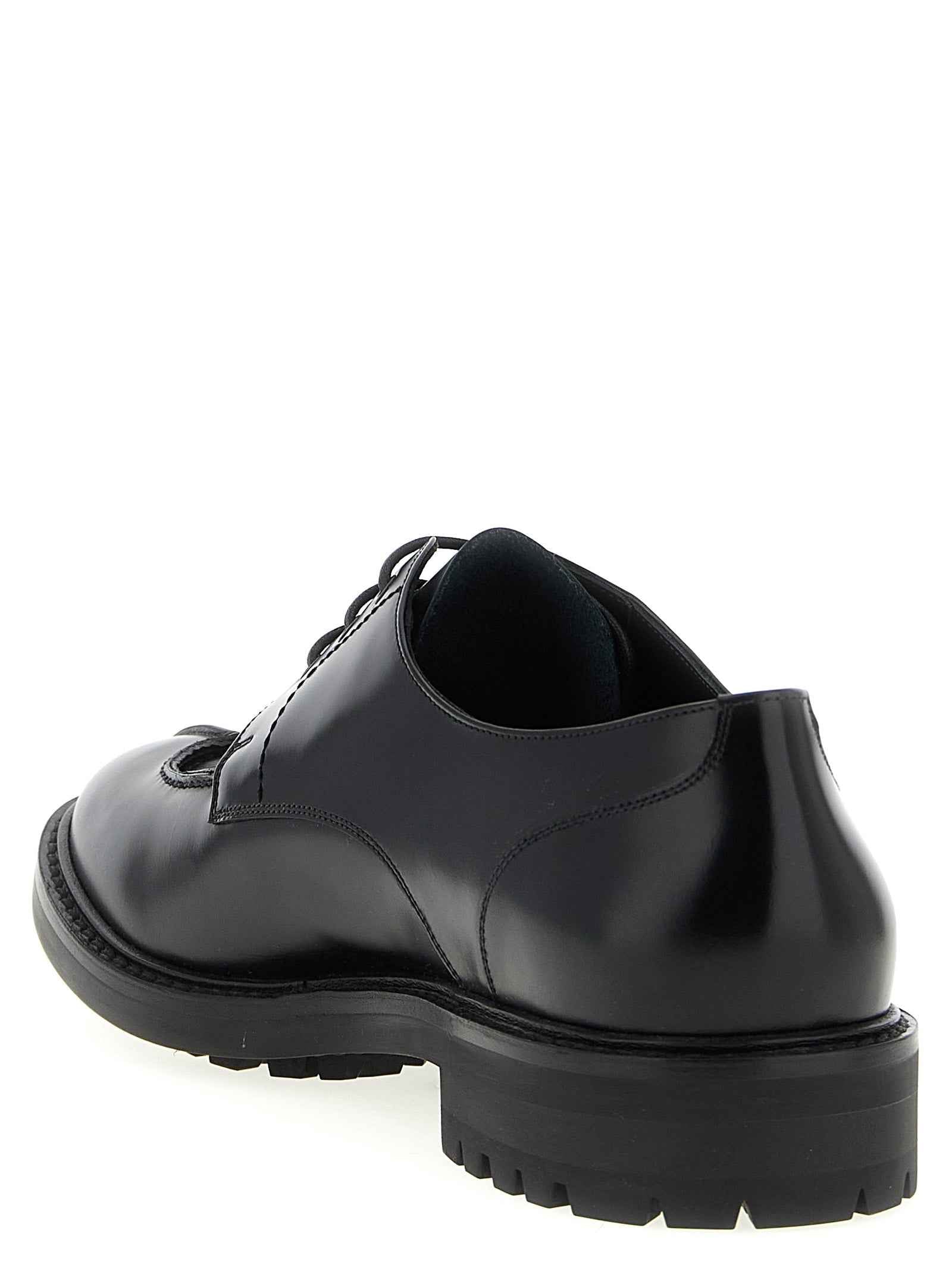 Saint Laurent Black Calfskin Oxfords And Derbies