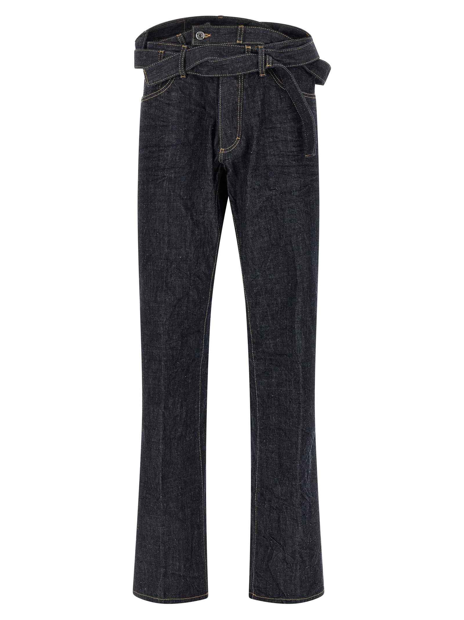 Dsquared² Blue Cotton Straight-Leg Jeans