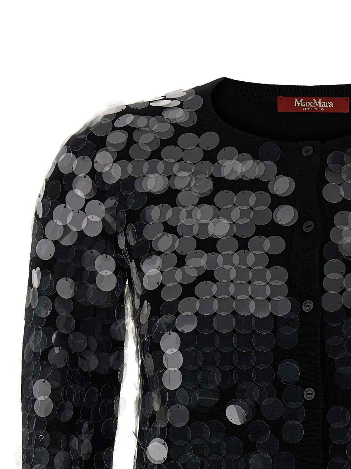 Max Mara Black Virgin Wool Cardigan