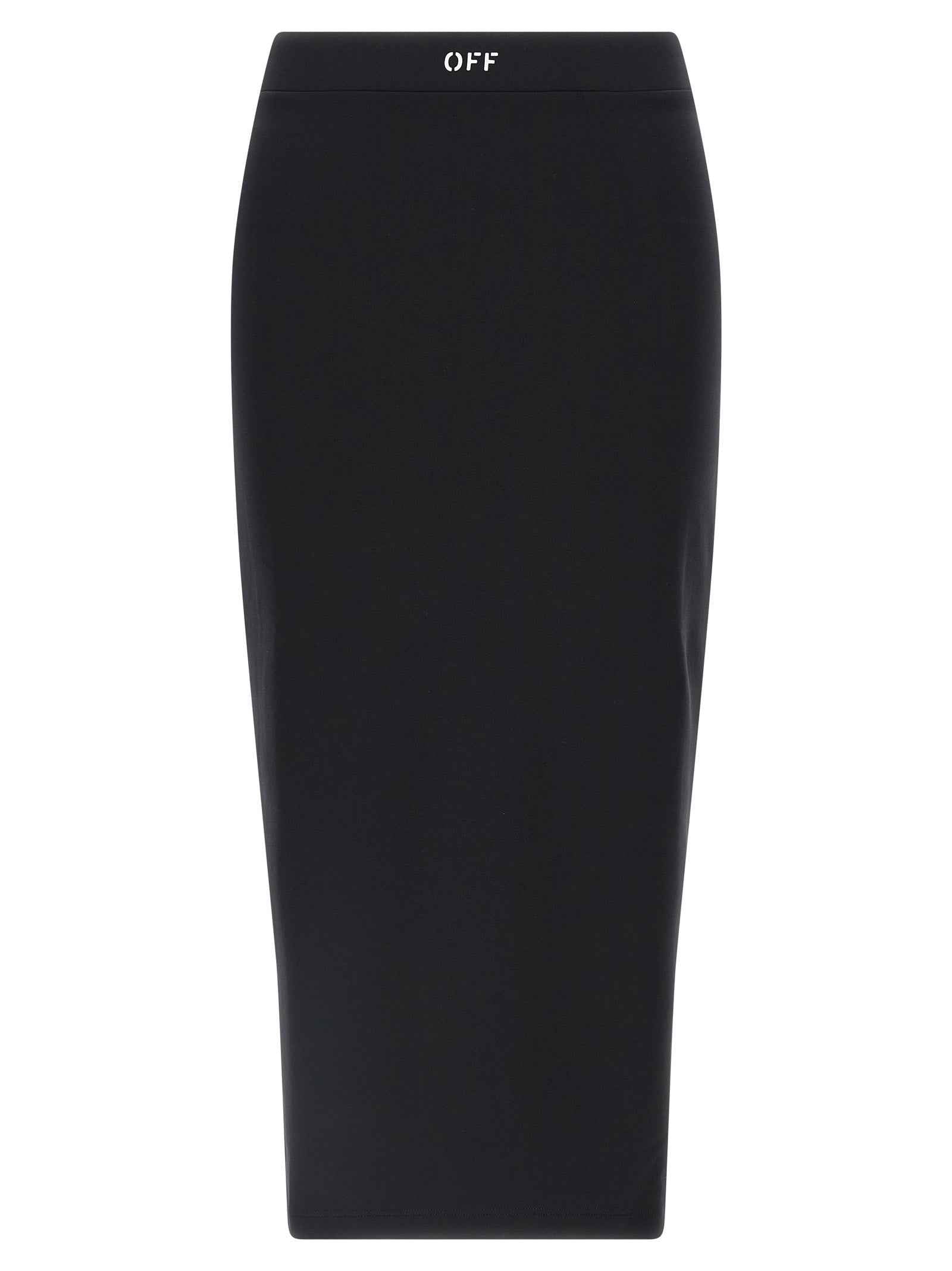 Off-White Black Polyamide Midi Skirt