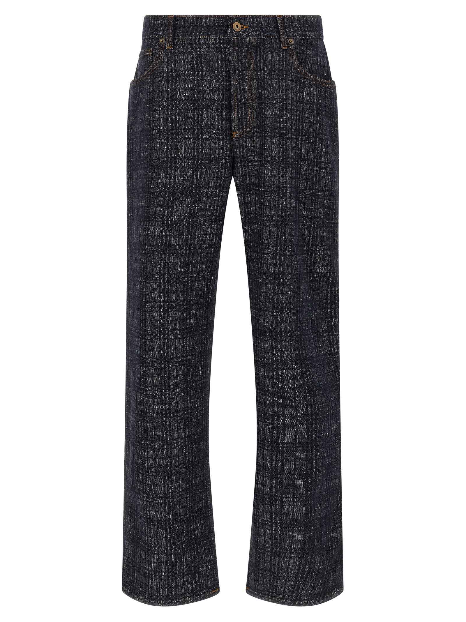 Burberry Blue Cotton Straight-Leg Jeans