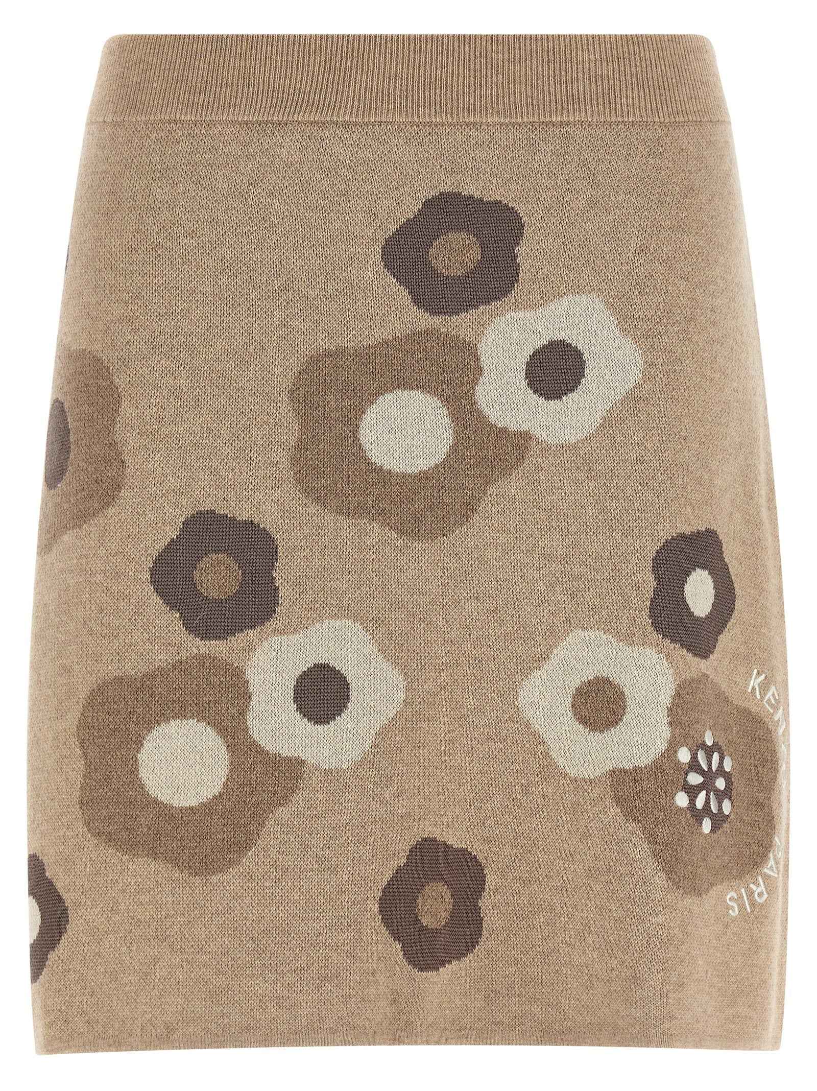 Kenzo Beige Wool Long Skirt