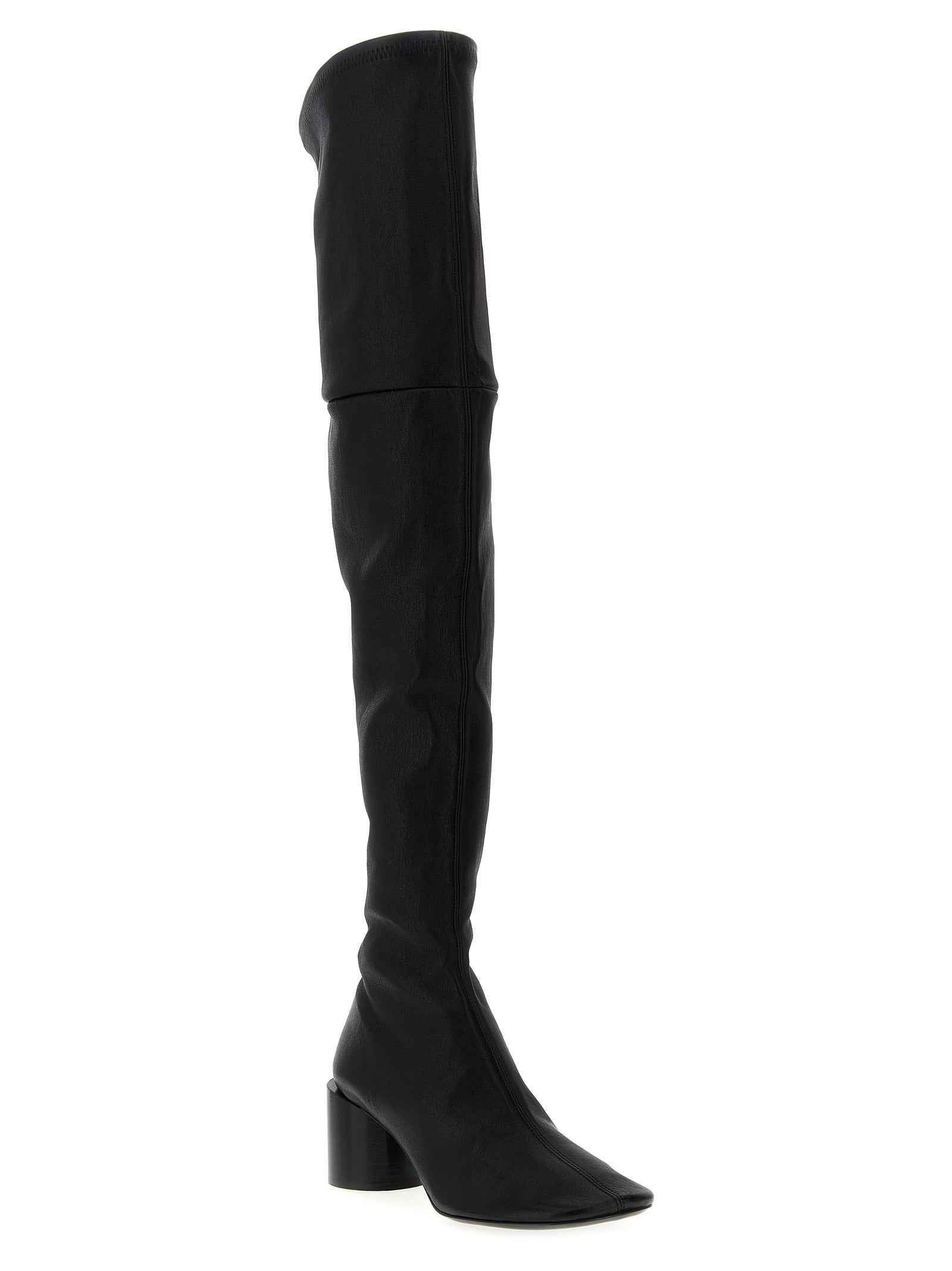 Jil Sander Black Leather Over The Knee
