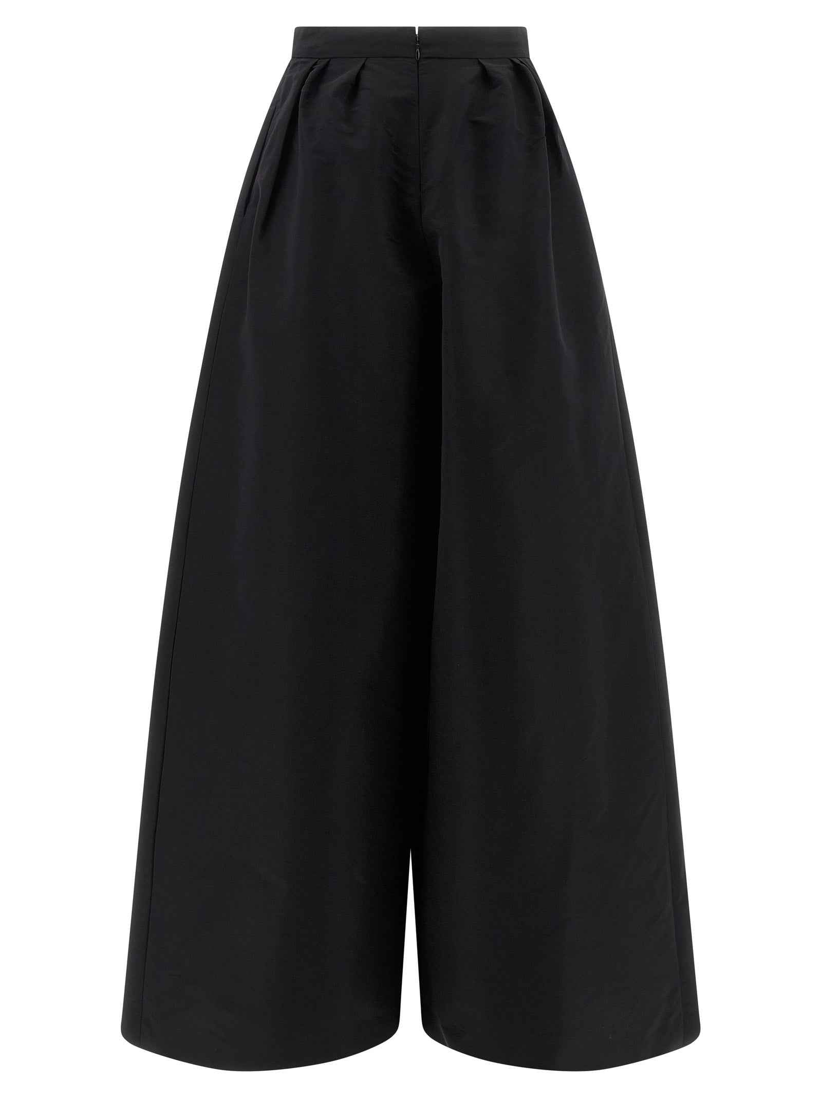 Carolina Herrera Black Silk Casual Pants