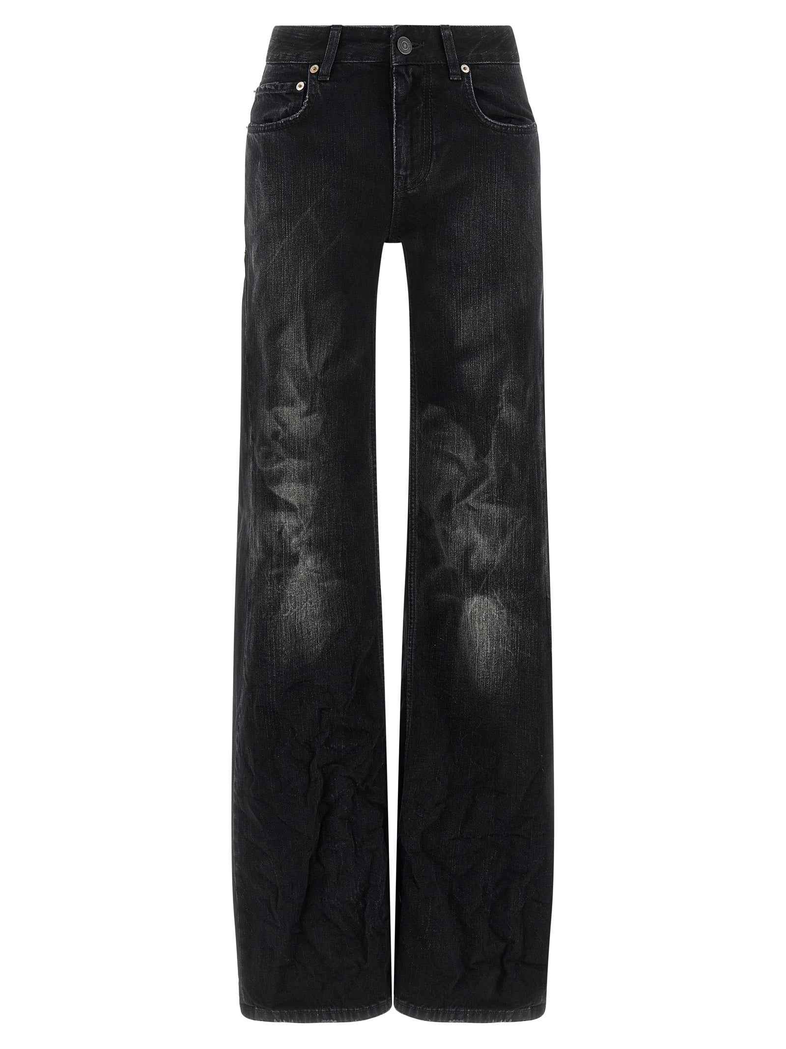 Balenciaga Black Cotton Flared Jeans