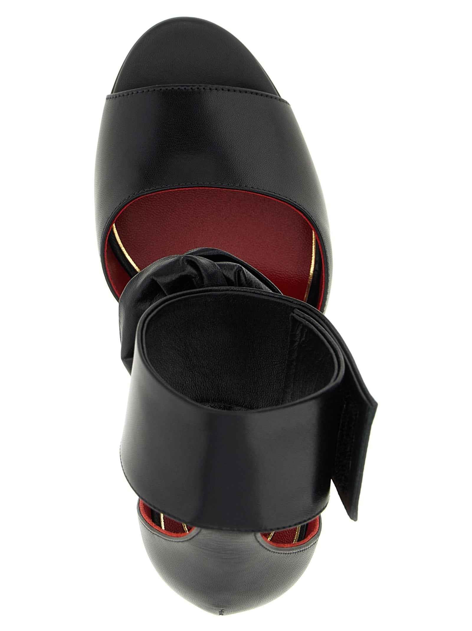 Valentino Garavani Black Calfskin Stiletto Heel Sandals