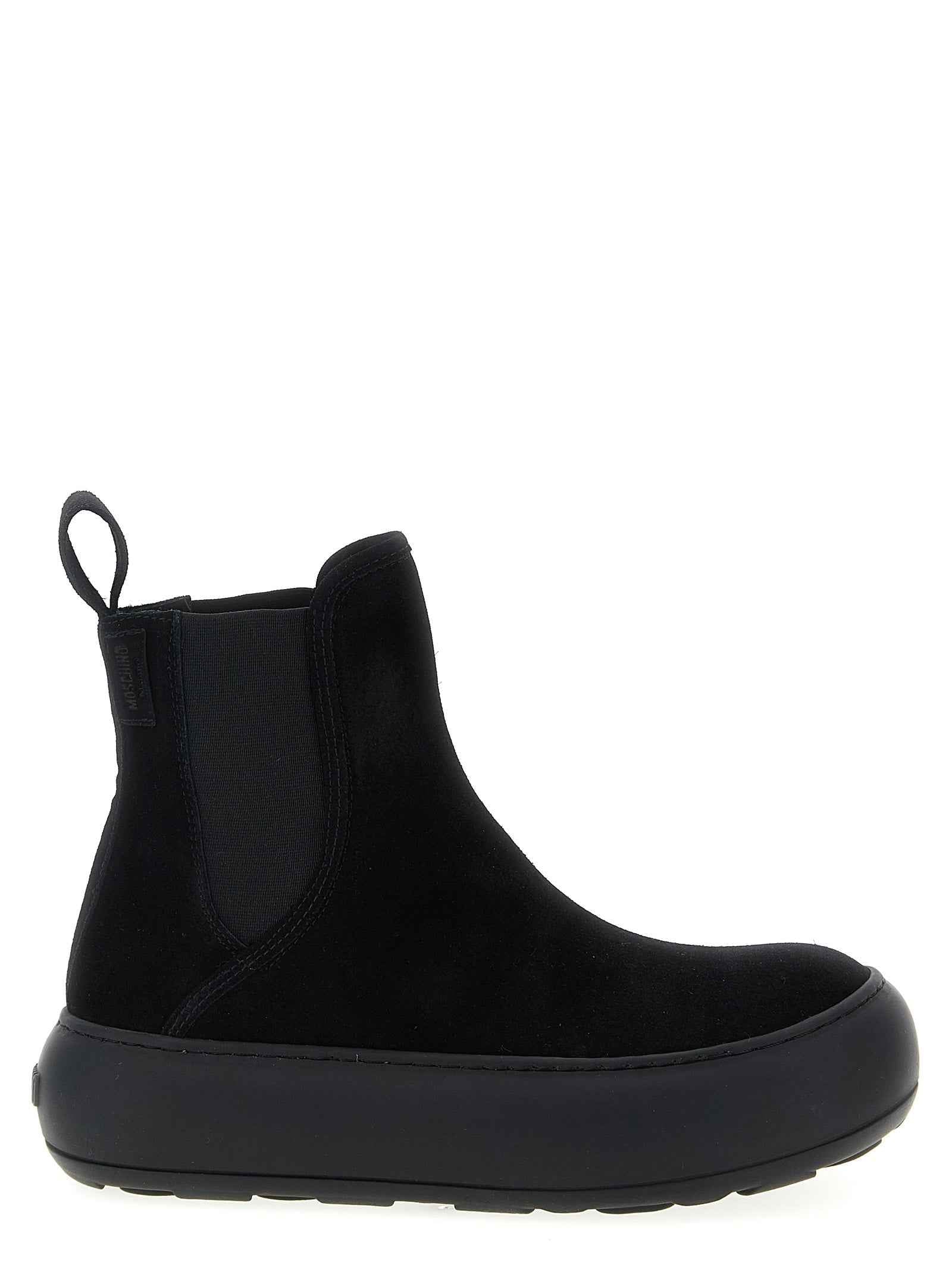 Moschino Black Calfskin Chelsea Boots