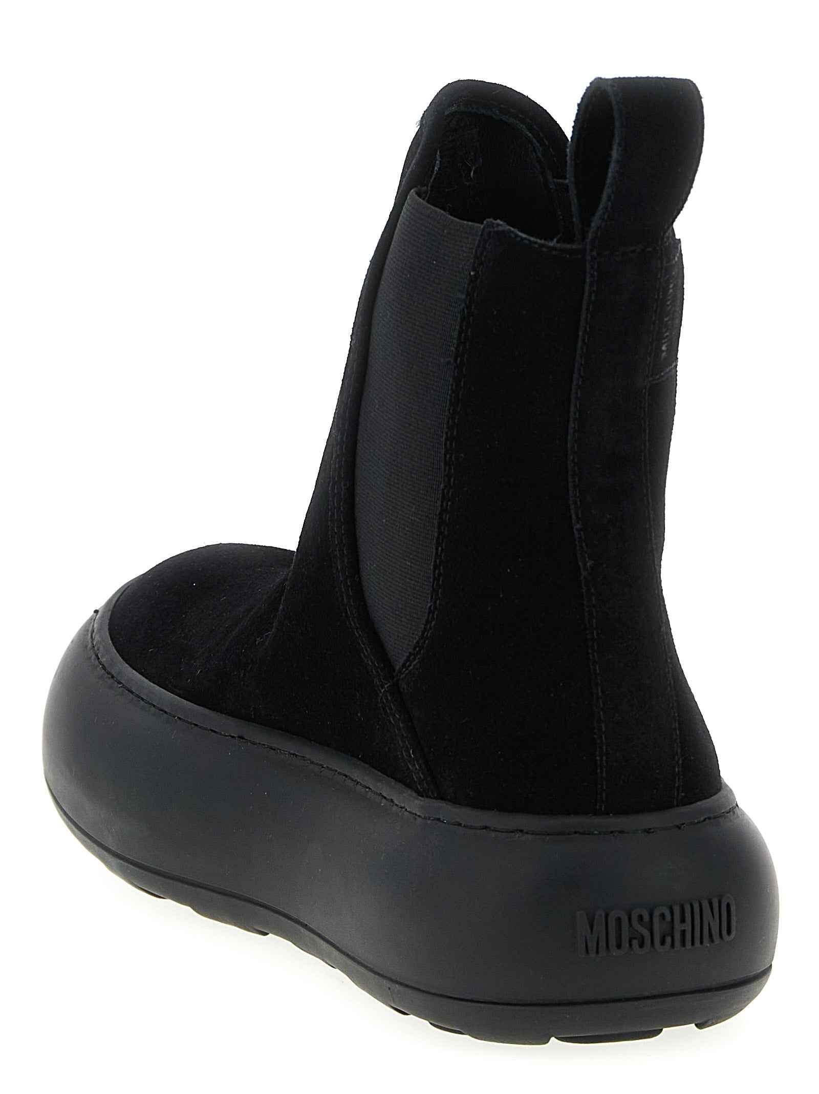 Moschino Black Calfskin Chelsea Boots