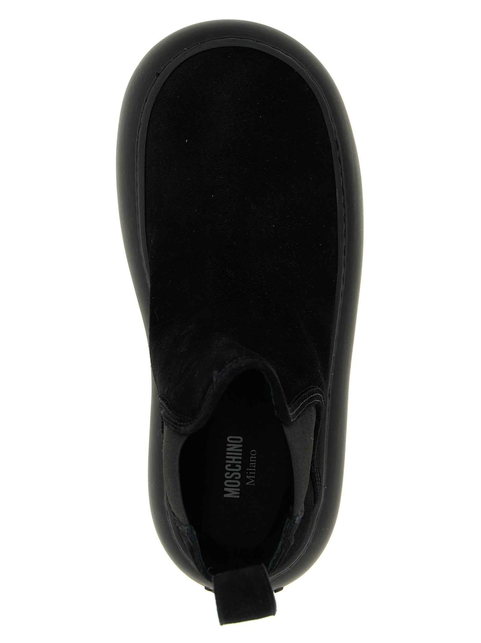 Moschino Black Calfskin Chelsea Boots