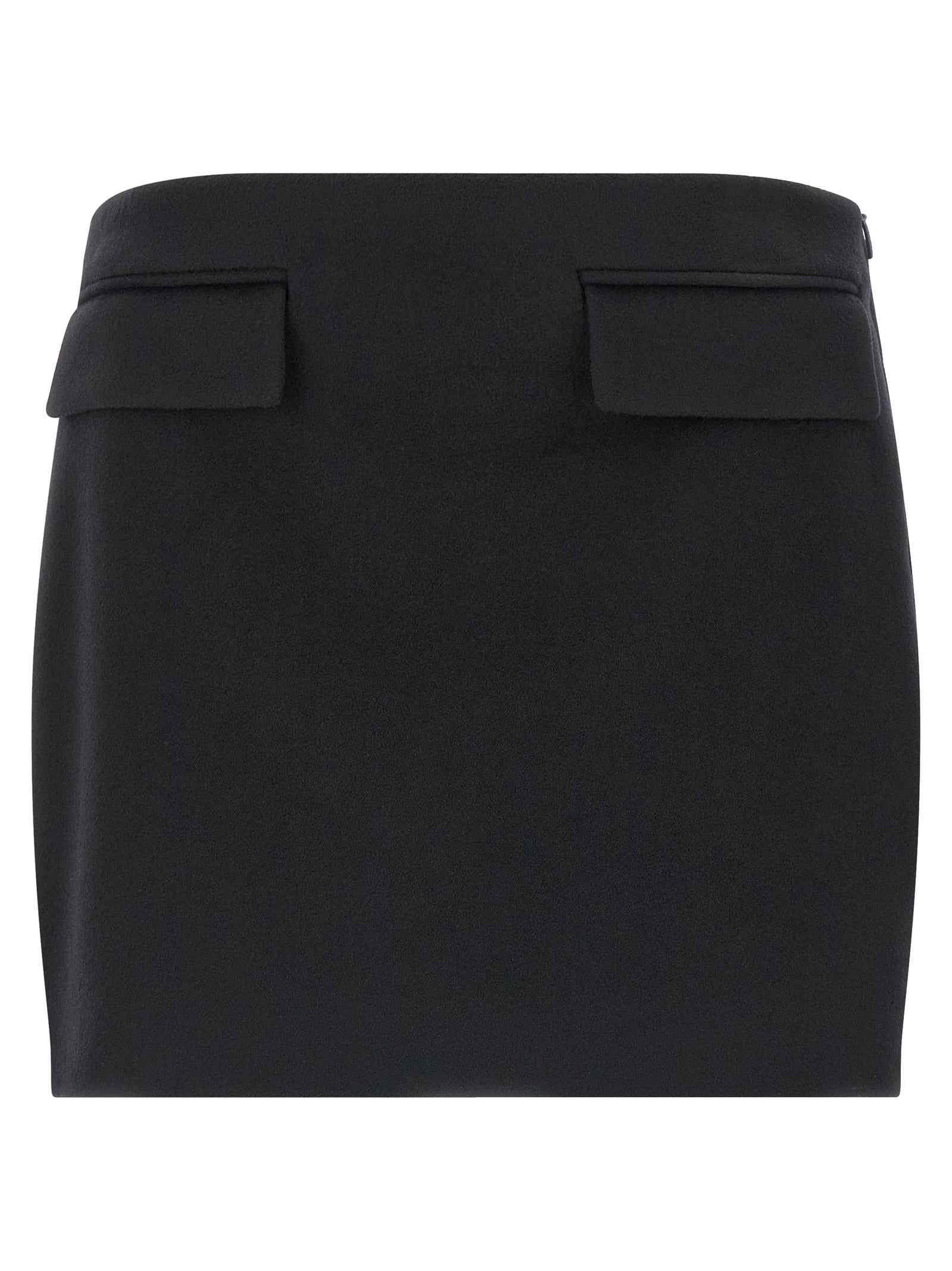 Ferragamo Black Virgin Wool Long Skirt