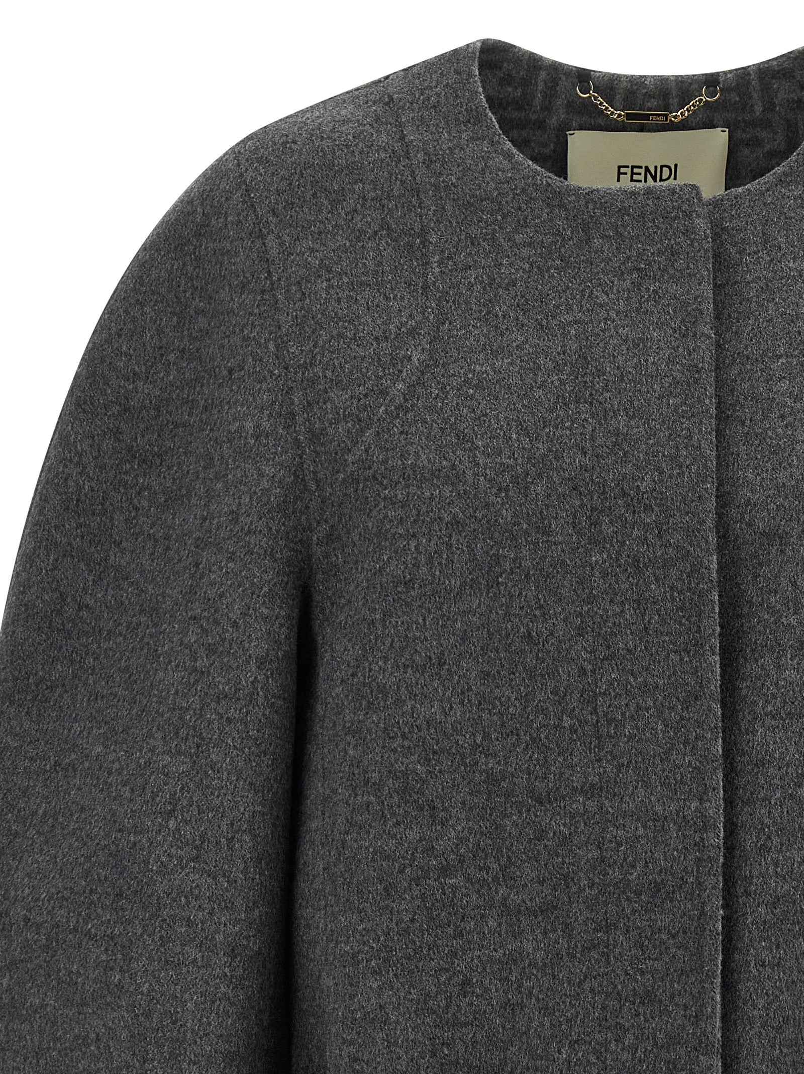 Fendi Gray Virgin Wool Coat