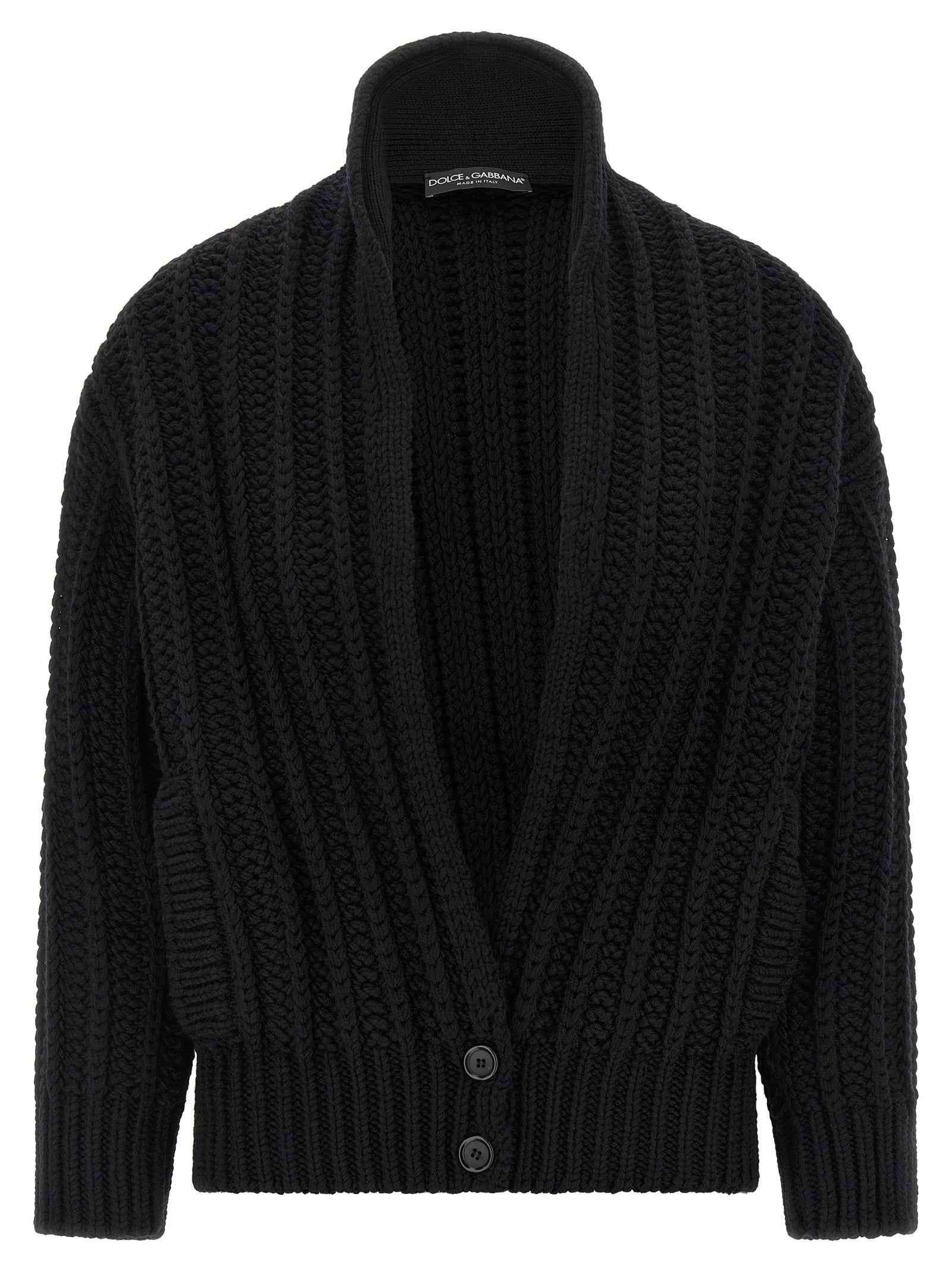 Dolce & Gabbana Black Virgin Wool Cardigan