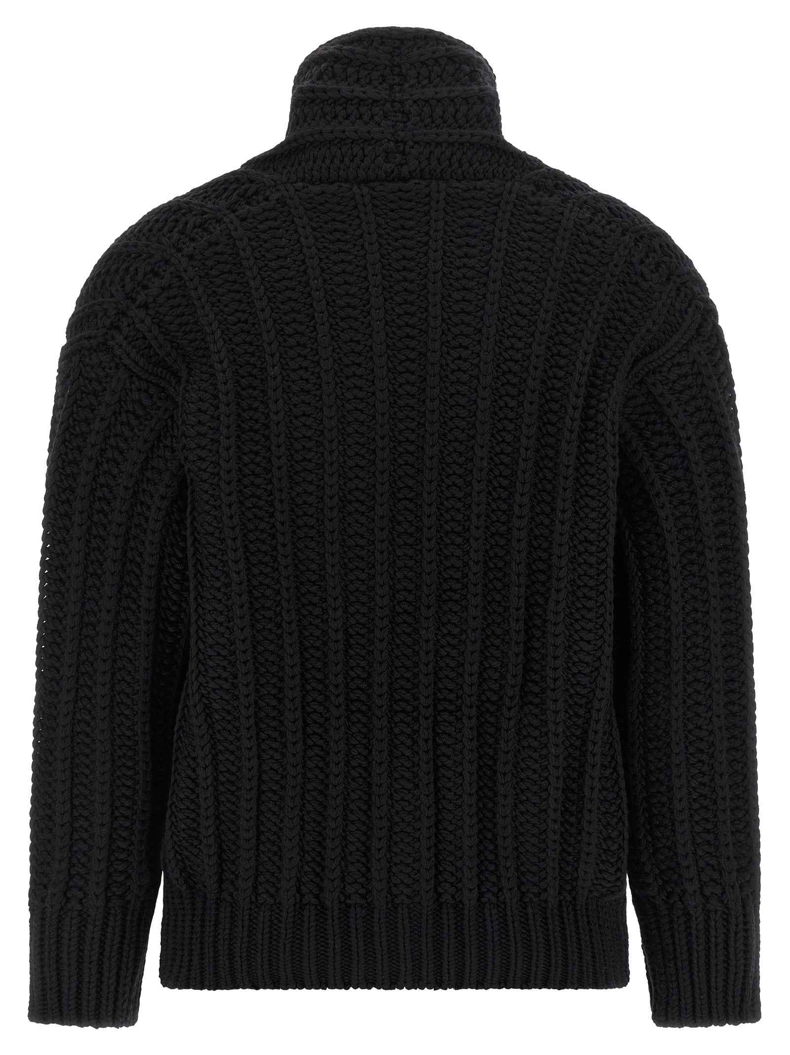 Dolce & Gabbana Black Virgin Wool Cardigan