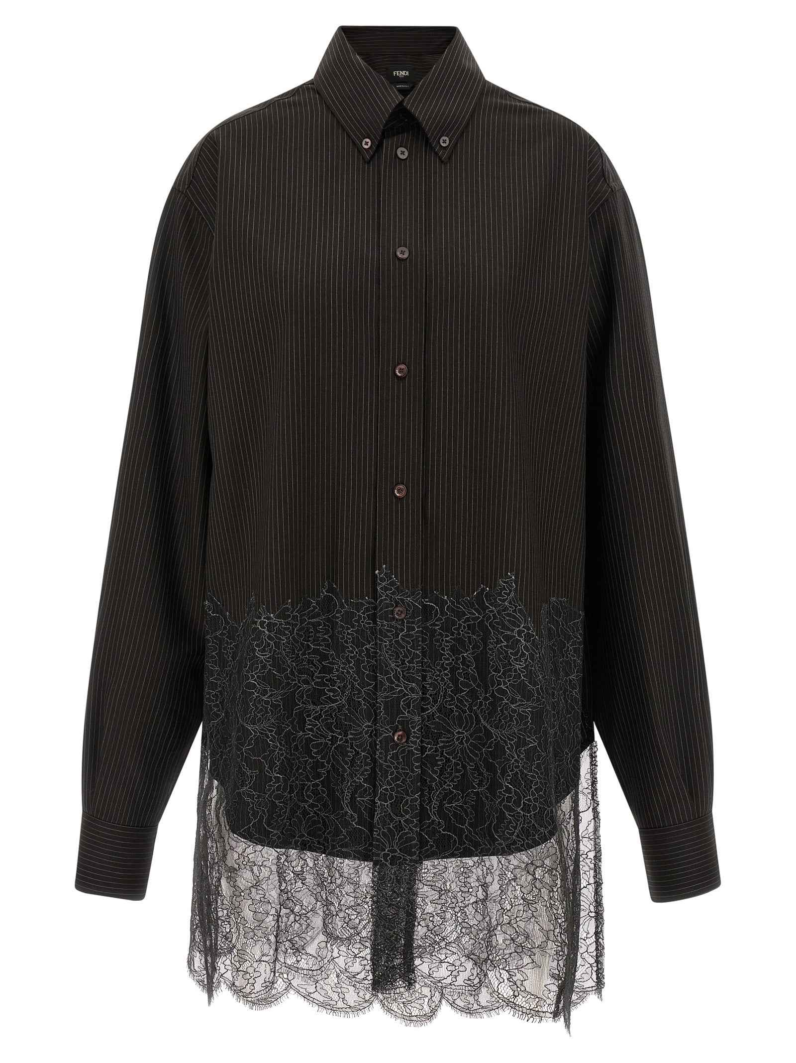 Fendi Brown Virgin Wool Blouse