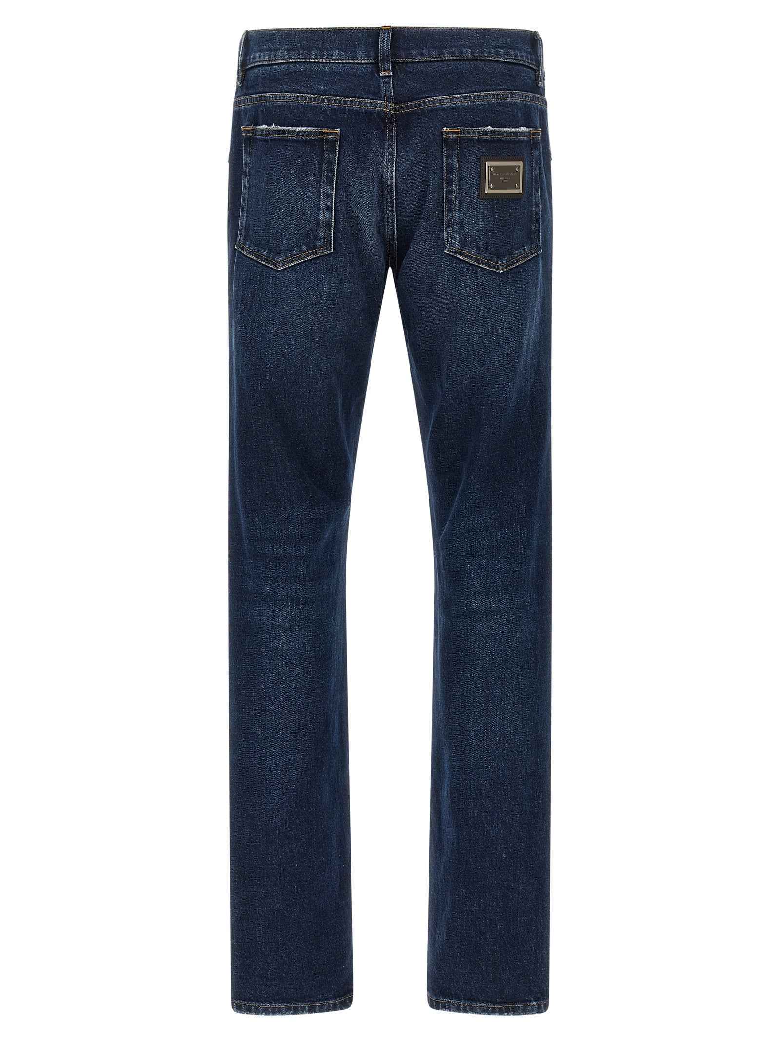 Dolce & Gabbana Blue Cotton Straight-Leg Jeans