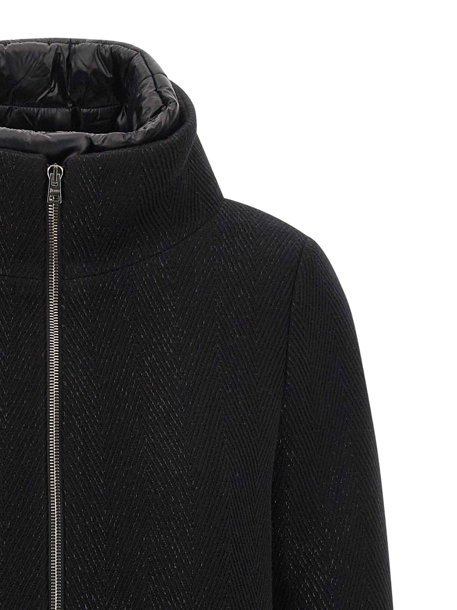 Herno Black Wool Coat