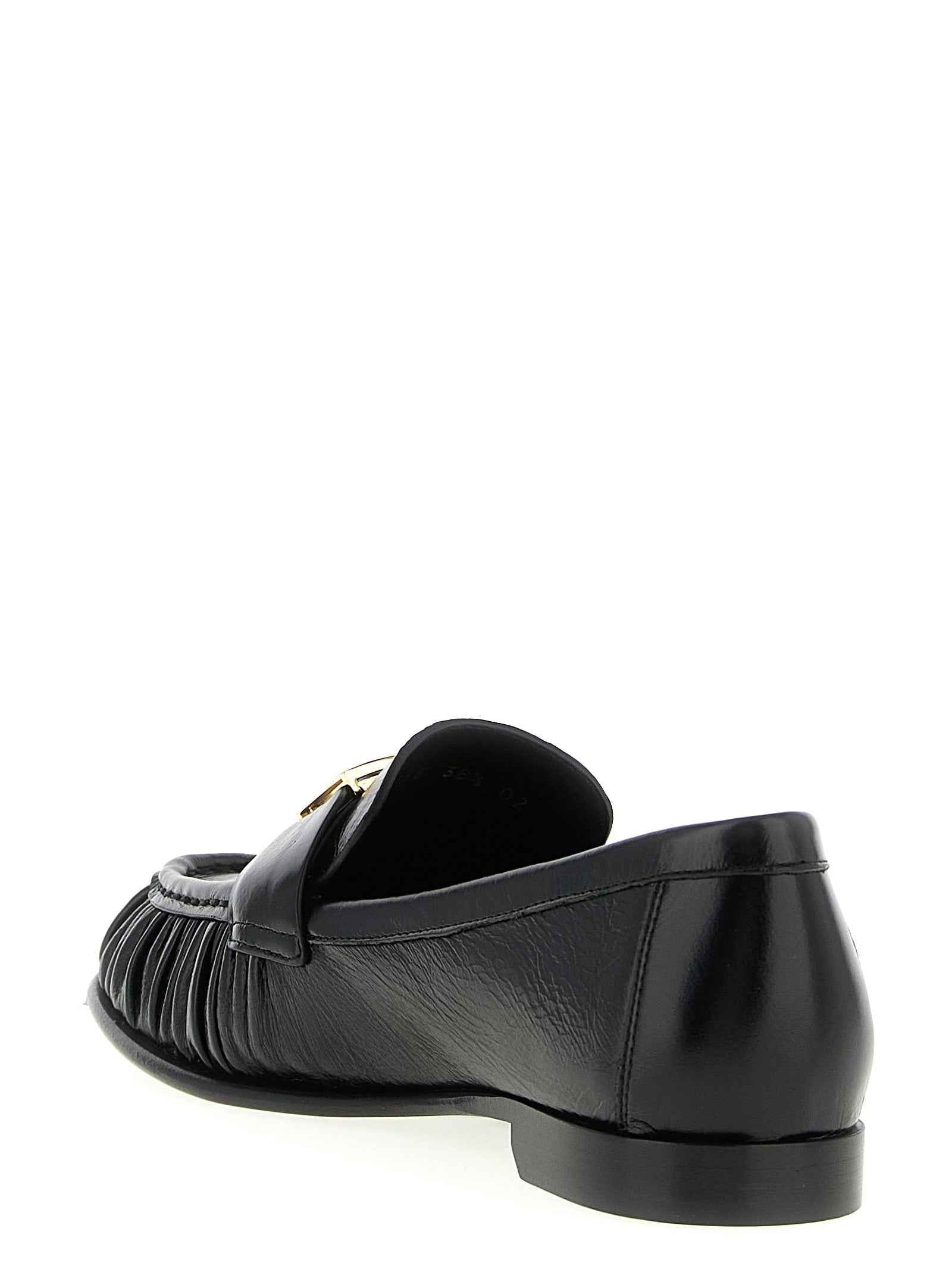 Fendi Black Lamb Leather Slip-On Loafers