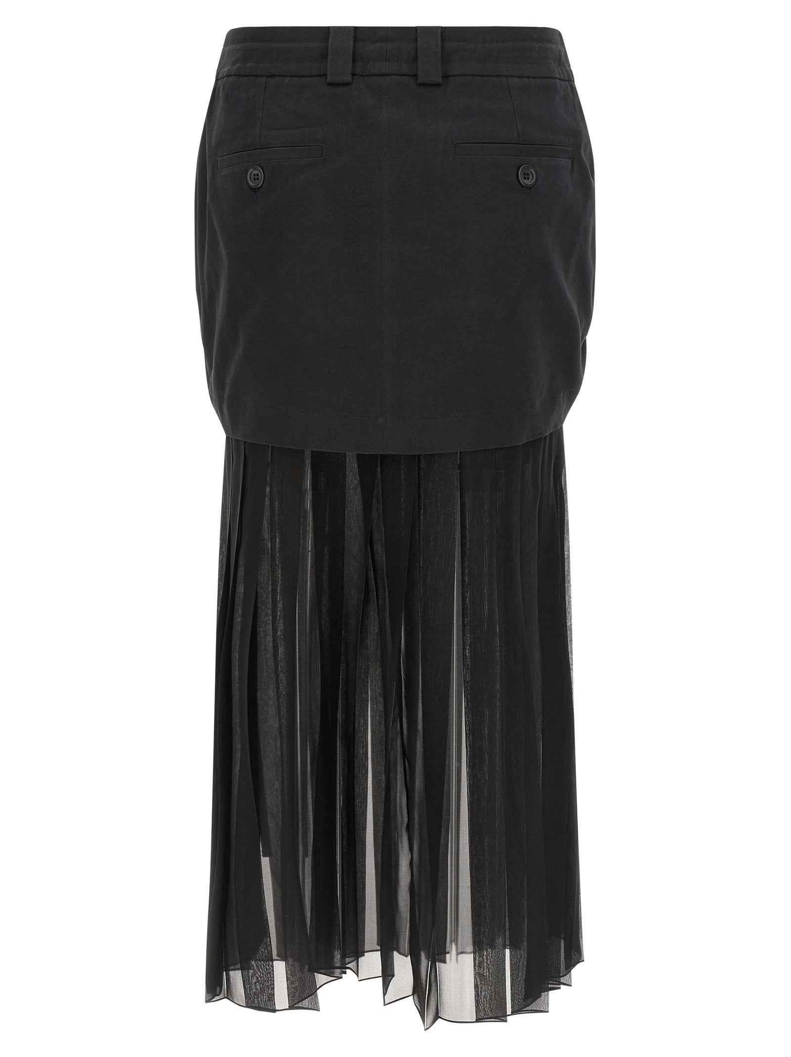 Dolce & Gabbana Black Silk Midi Skirt